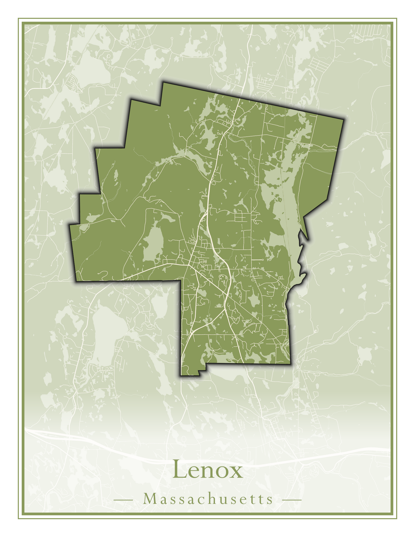 Massachusetts Towns - Street Map (Lawrence - Lenox)