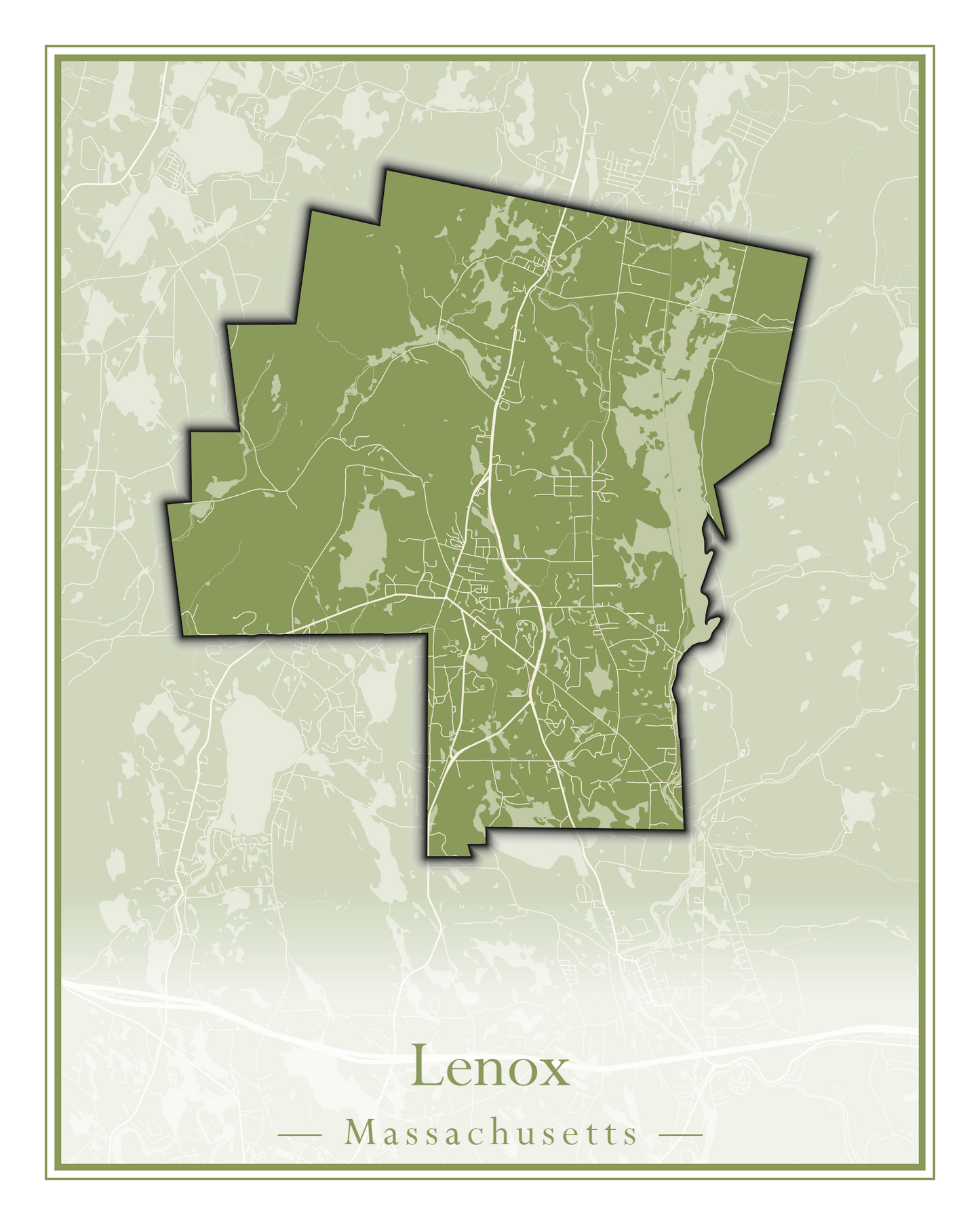 Massachusetts Towns - Street Map (Lawrence - Lenox)