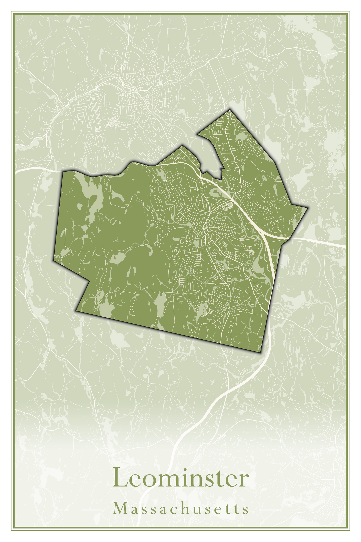 Massachusetts Towns - Street Map (Leominster - Leyden)