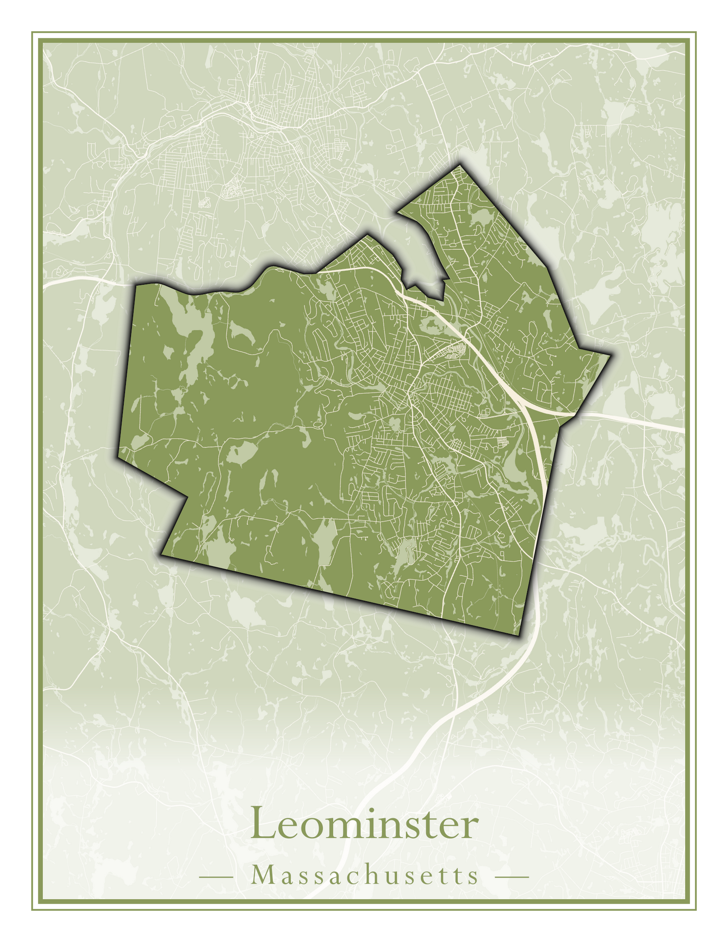 Massachusetts Towns - Street Map (Leominster - Leyden)