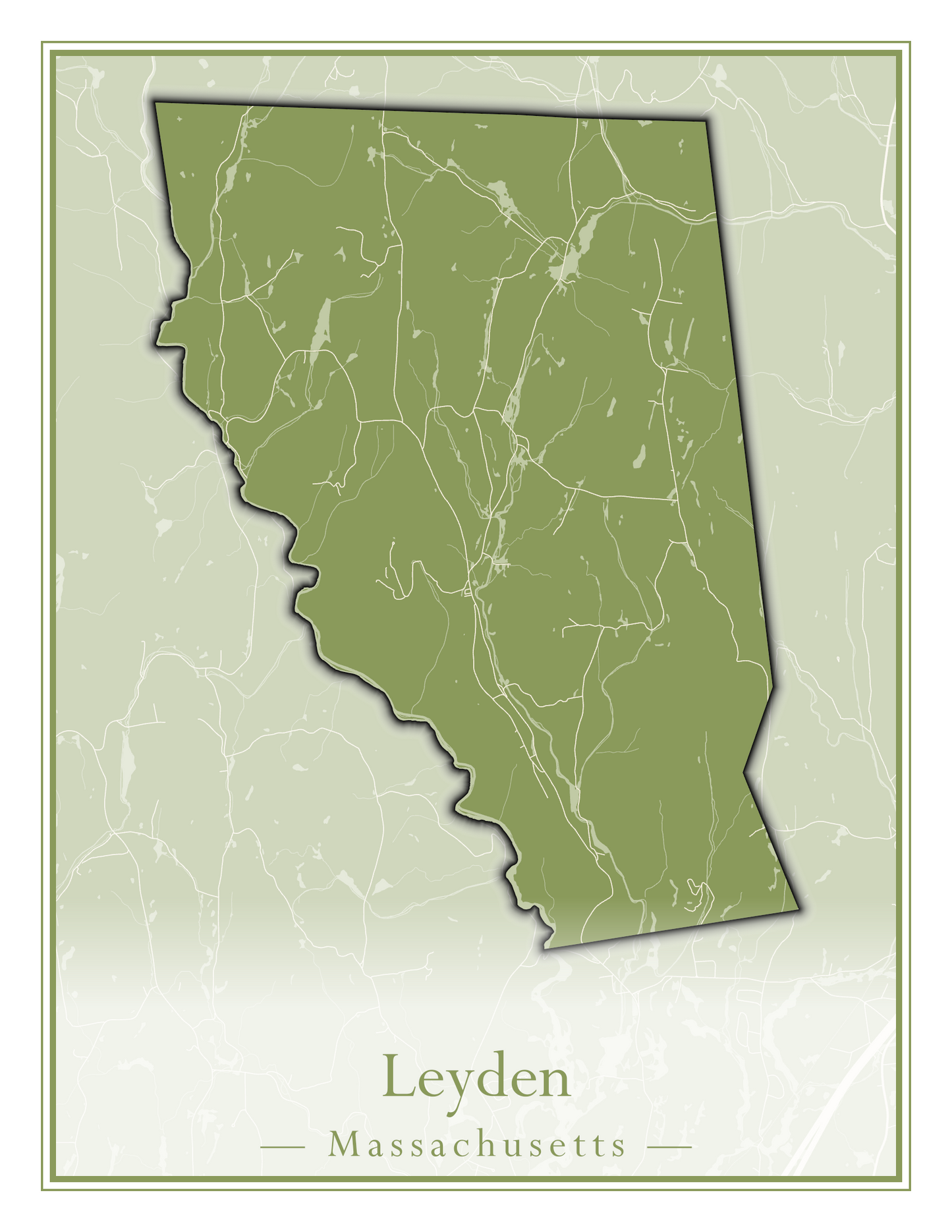 Massachusetts Towns - Street Map (Leominster - Leyden)