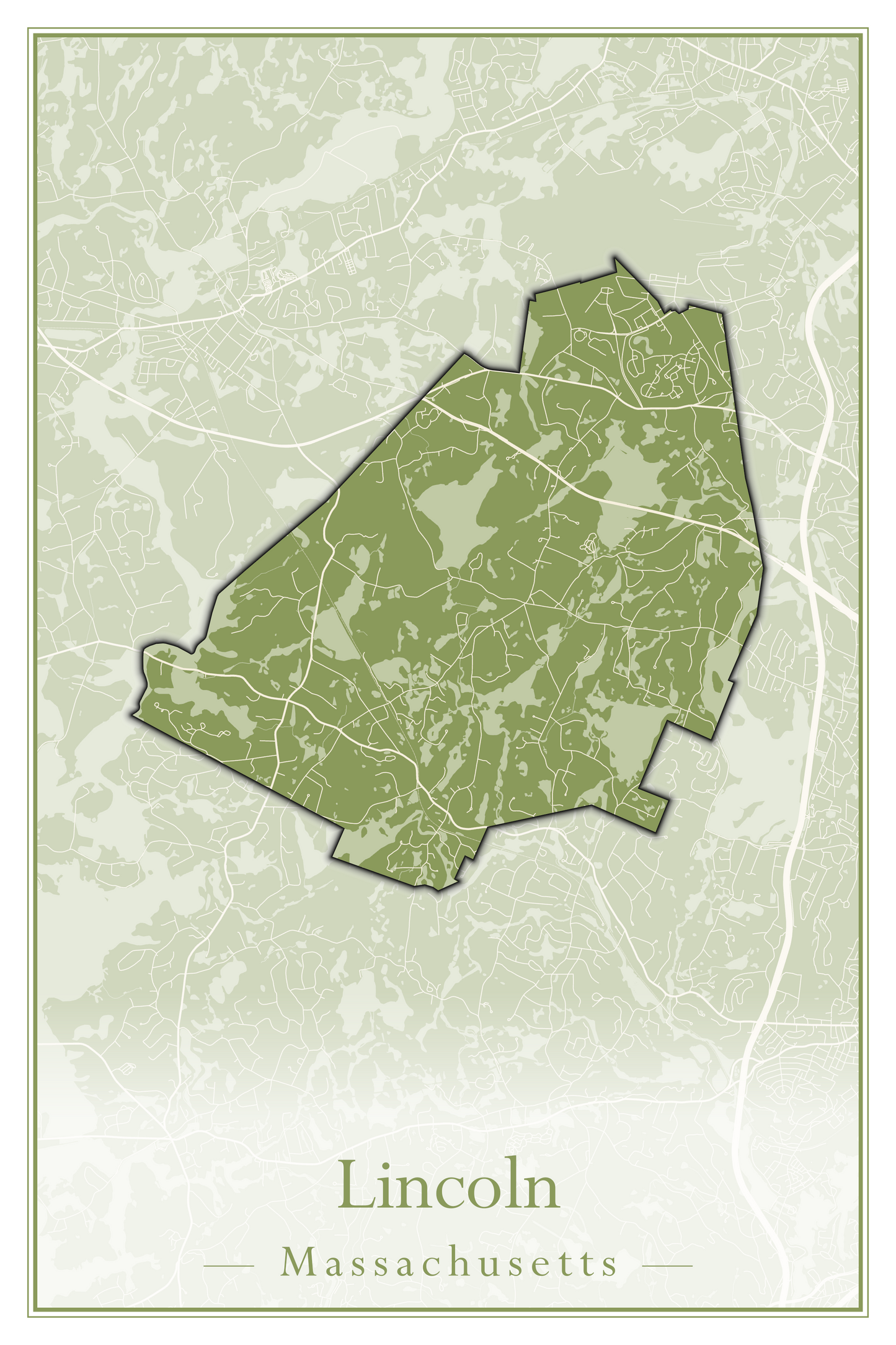 Massachusetts Towns - Street Map (Lincoln - Lowell)