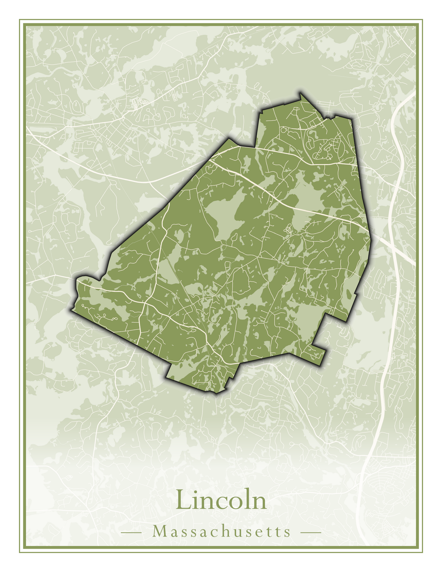 Massachusetts Towns - Street Map (Lincoln - Lowell)