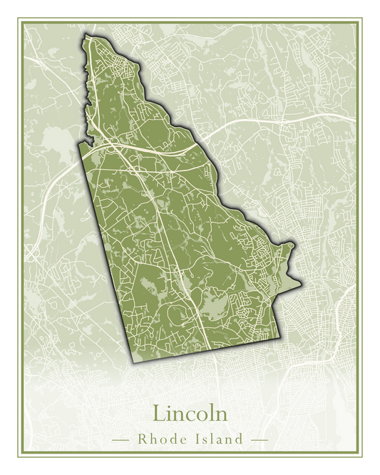 Rhode Island Towns - Street Map (Lincoln - Narragansett)