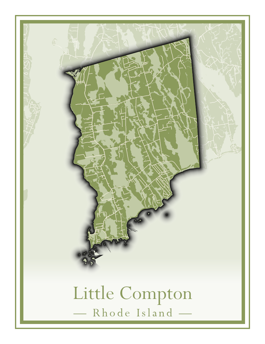 Rhode Island Towns - Street Map (Lincoln - Narragansett)