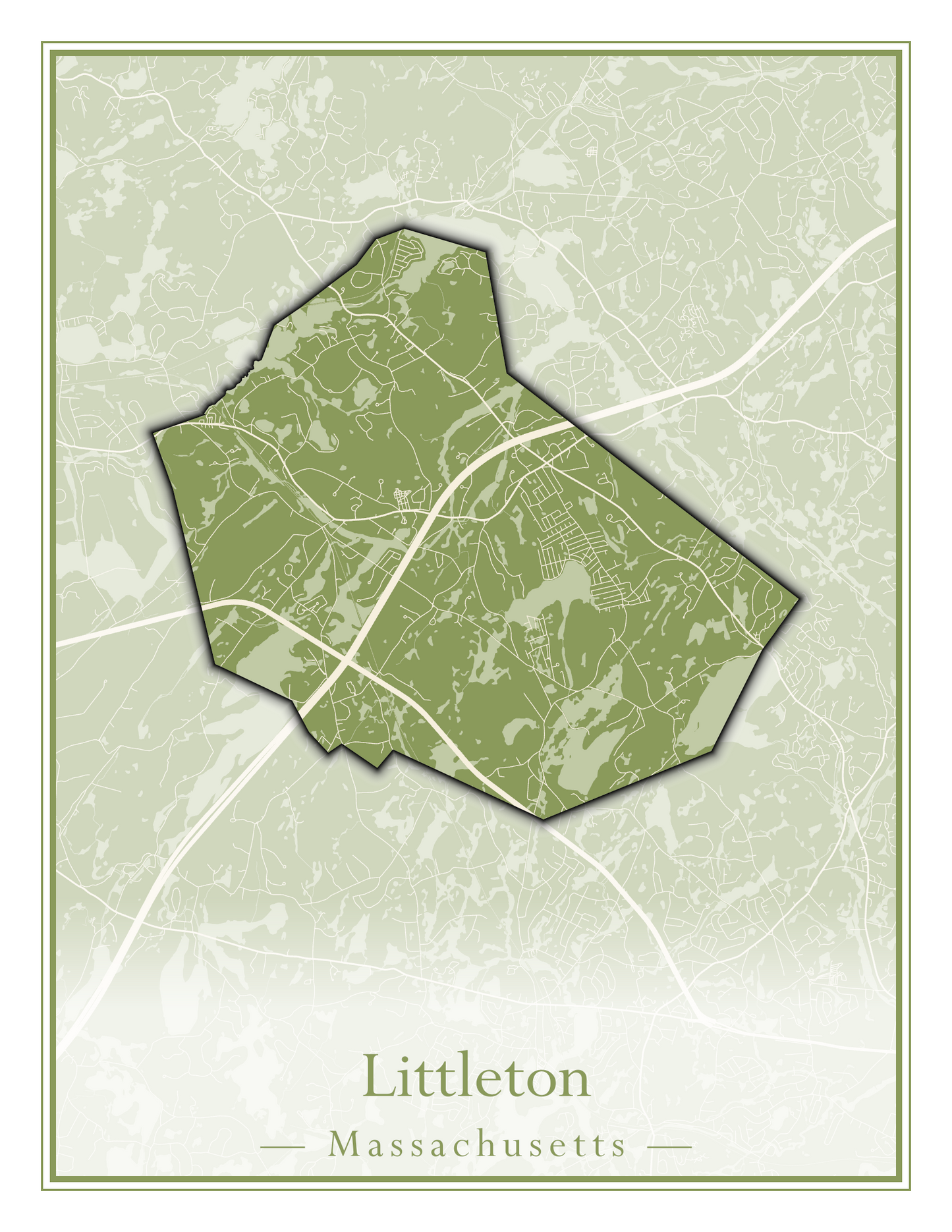 Massachusetts Towns - Street Map (Lincoln - Lowell)