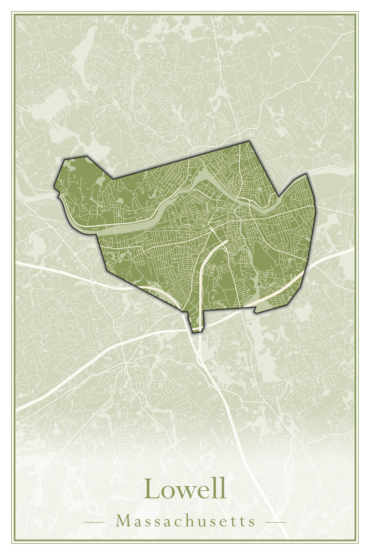 Massachusetts Towns - Street Map (Lincoln - Lowell)