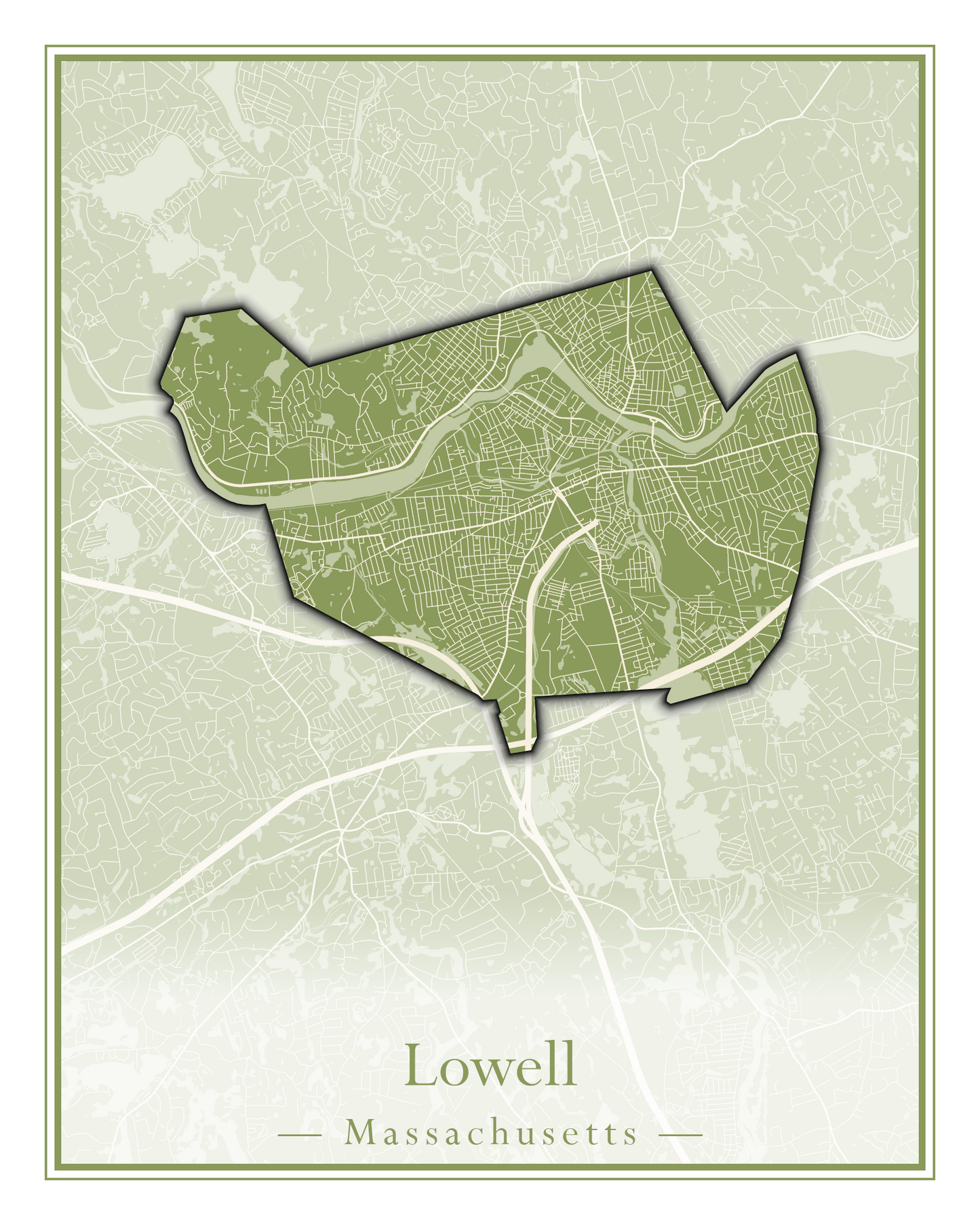 Massachusetts Towns - Street Map (Lincoln - Lowell)