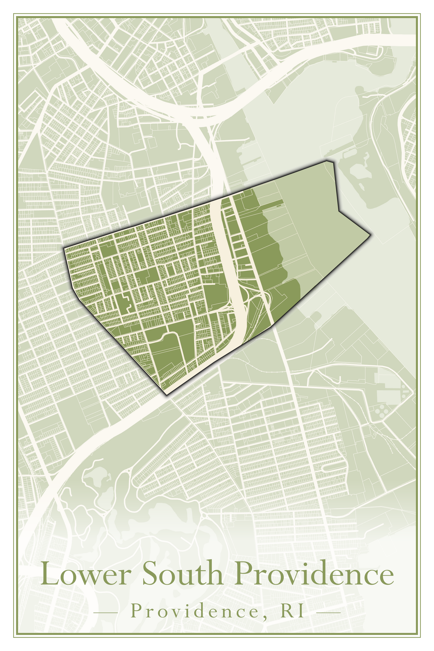 Providence Neighborhoods - Street Map (Hartford - Manton)