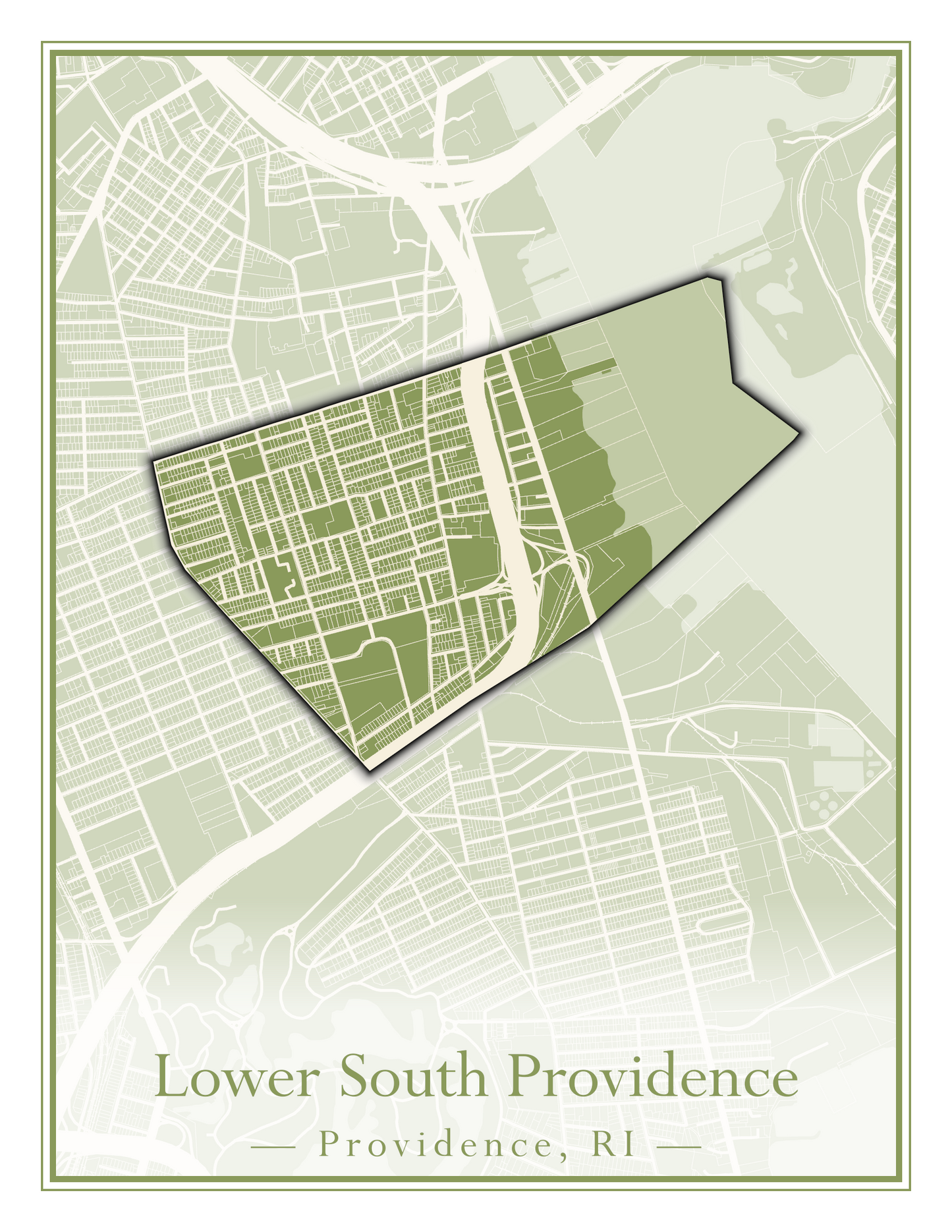 Providence Neighborhoods - Street Map (Hartford - Manton)