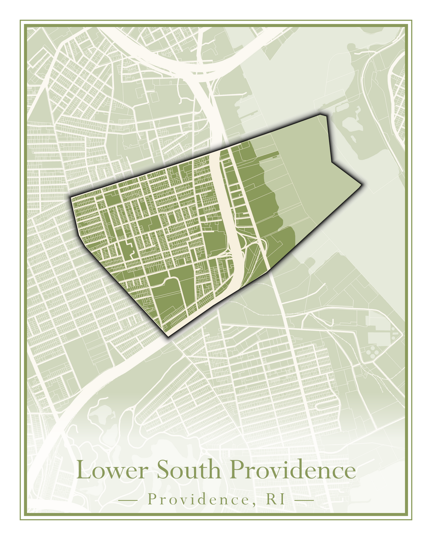 Providence Neighborhoods - Street Map (Hartford - Manton)