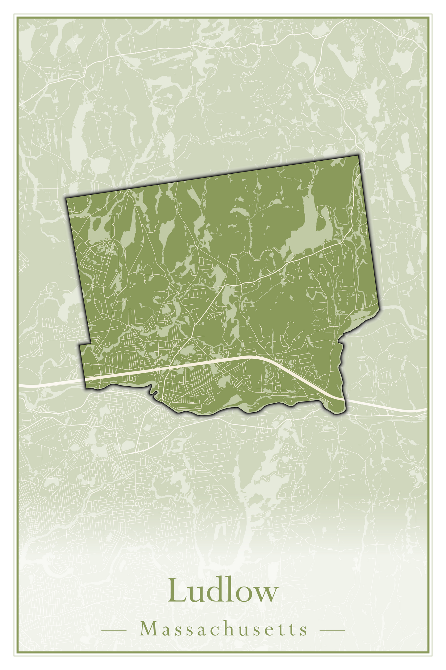 Massachusetts Towns - Street Map (Ludlow - Lynnfield)