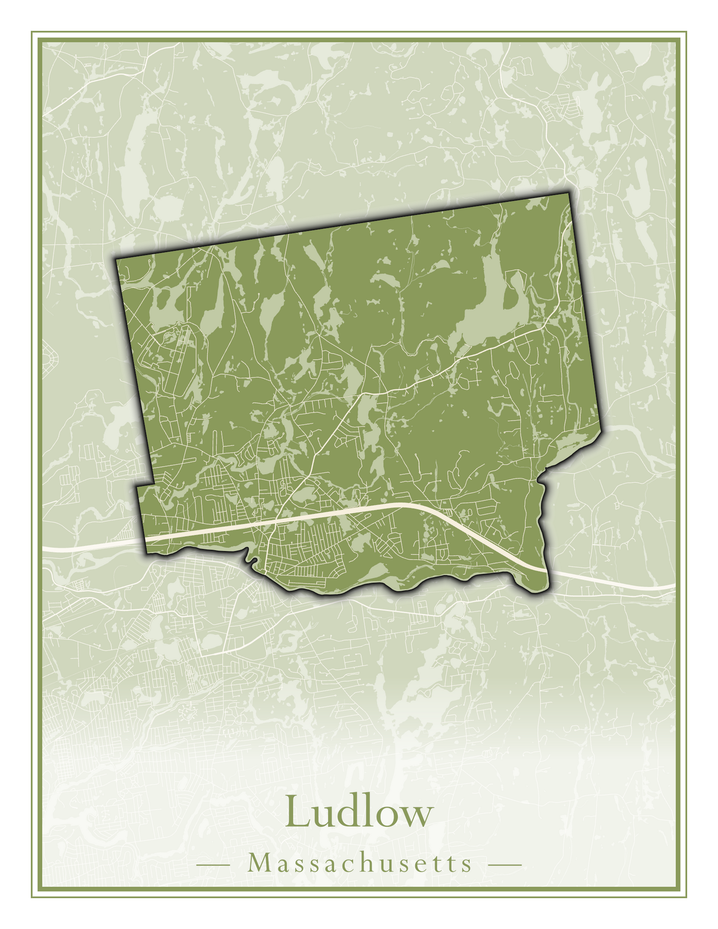 Massachusetts Towns - Street Map (Ludlow - Lynnfield)