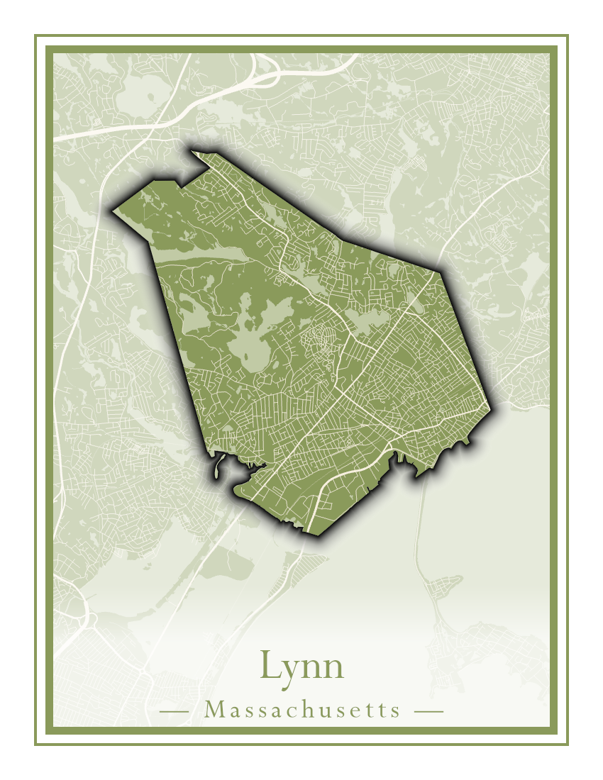 Massachusetts Towns - Street Map (Ludlow - Lynnfield)