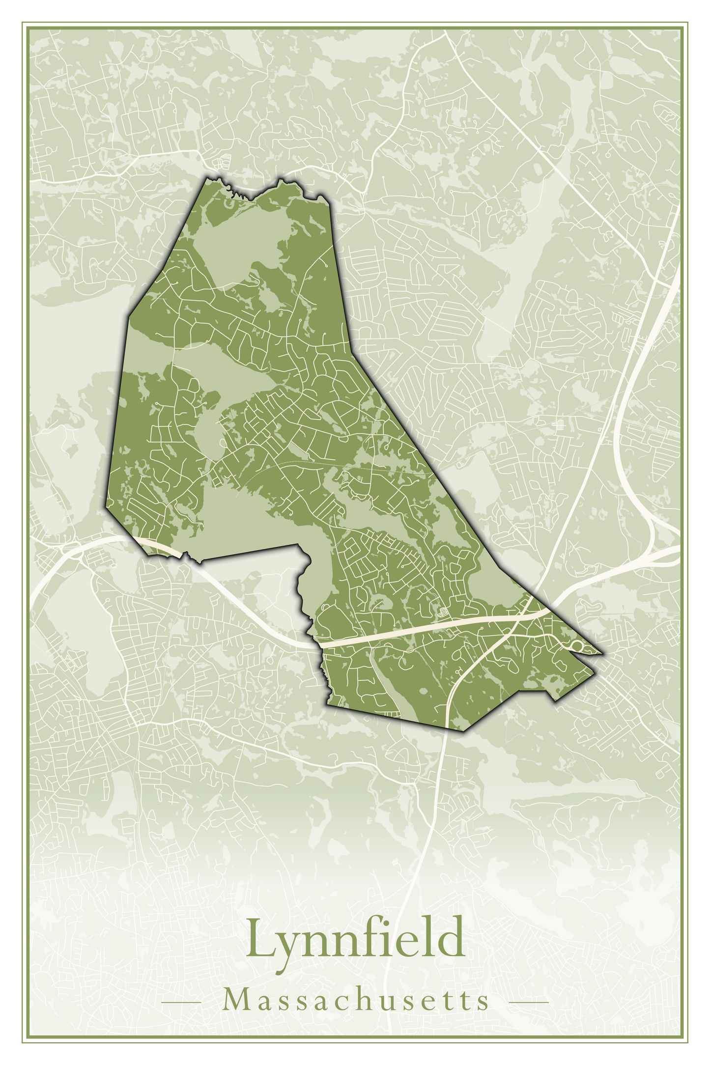 Massachusetts Towns - Street Map (Ludlow - Lynnfield)