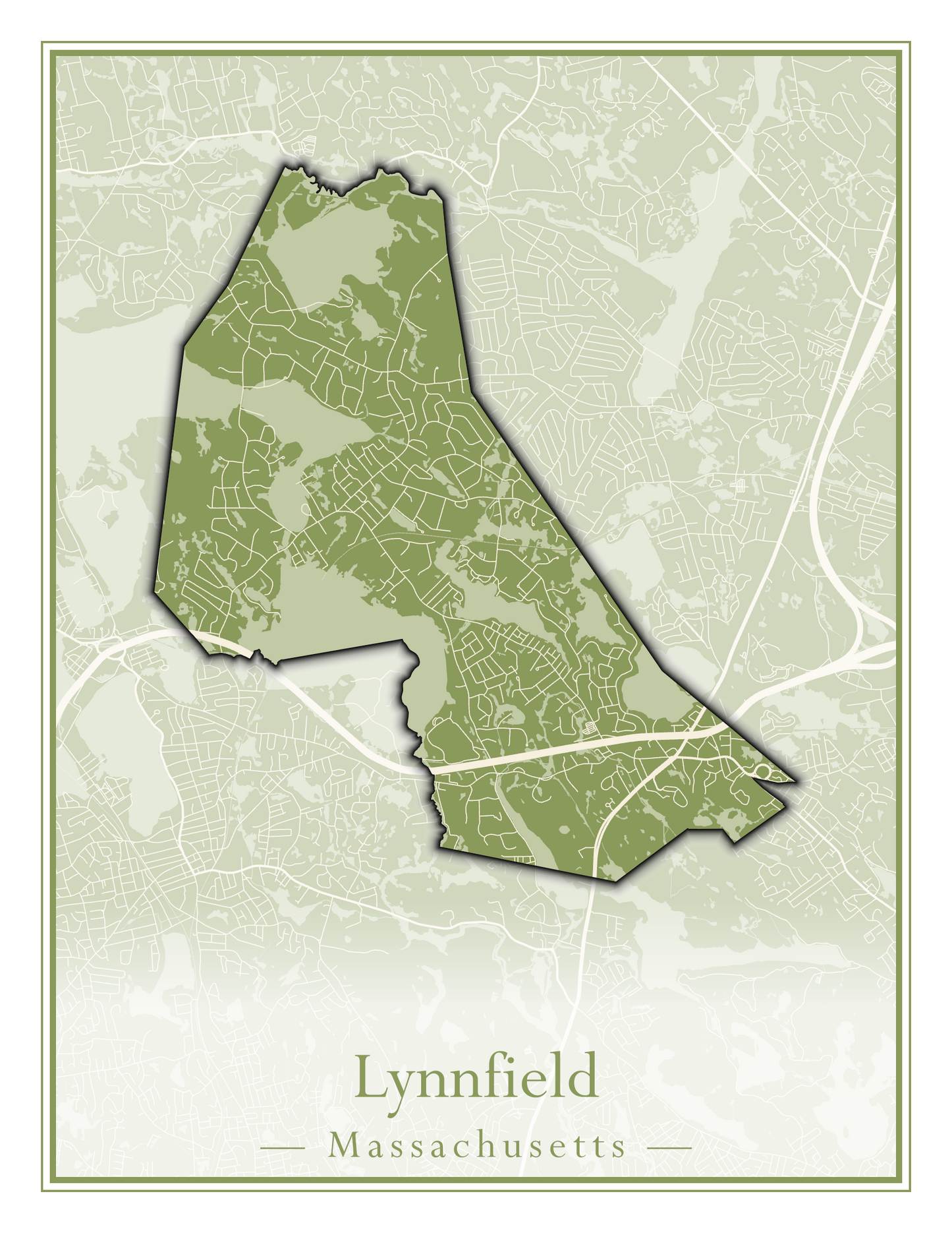 Massachusetts Towns - Street Map (Ludlow - Lynnfield)