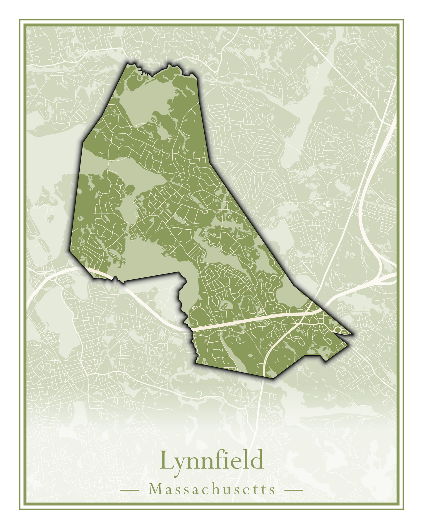 Massachusetts Towns - Street Map (Ludlow - Lynnfield)