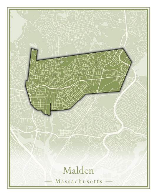 Massachusetts Towns - Street Map (Malden - Marblehead)