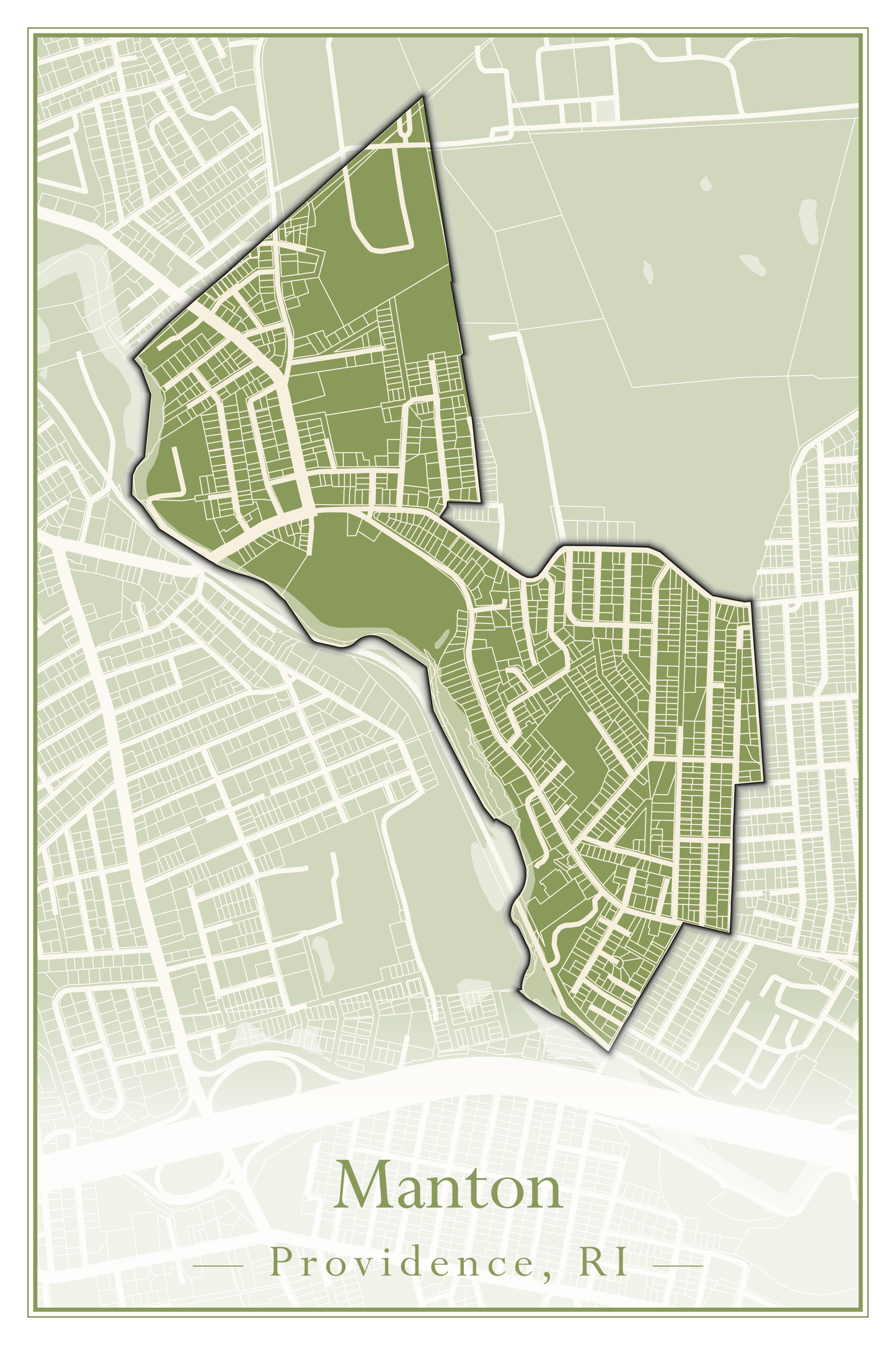 Providence Neighborhoods - Street Map (Hartford - Manton)