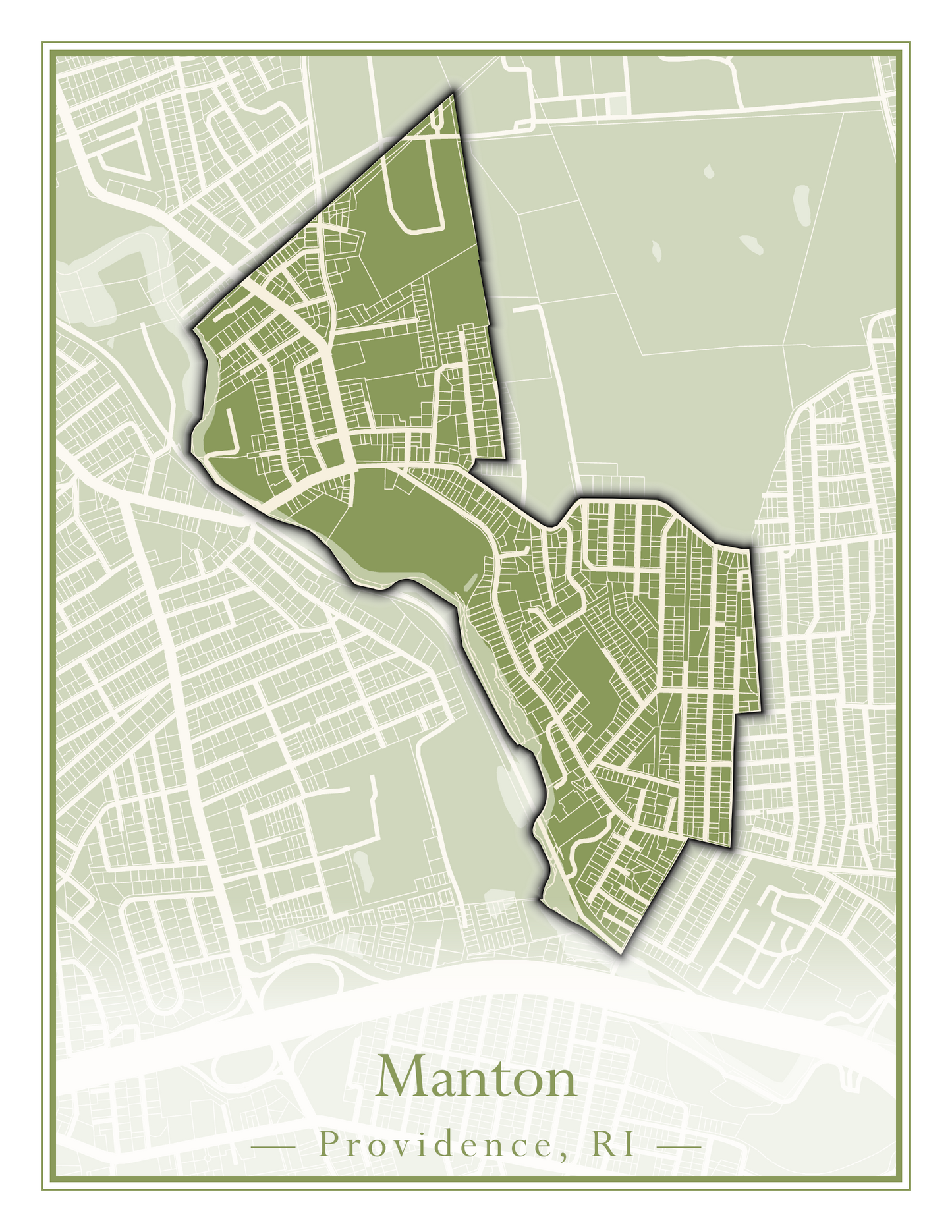 Providence Neighborhoods - Street Map (Hartford - Manton)