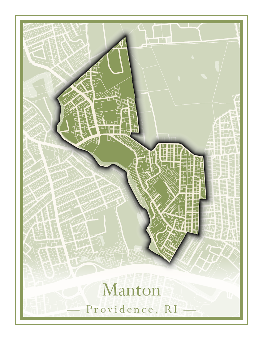 Providence Neighborhoods - Street Map (Hartford - Manton)