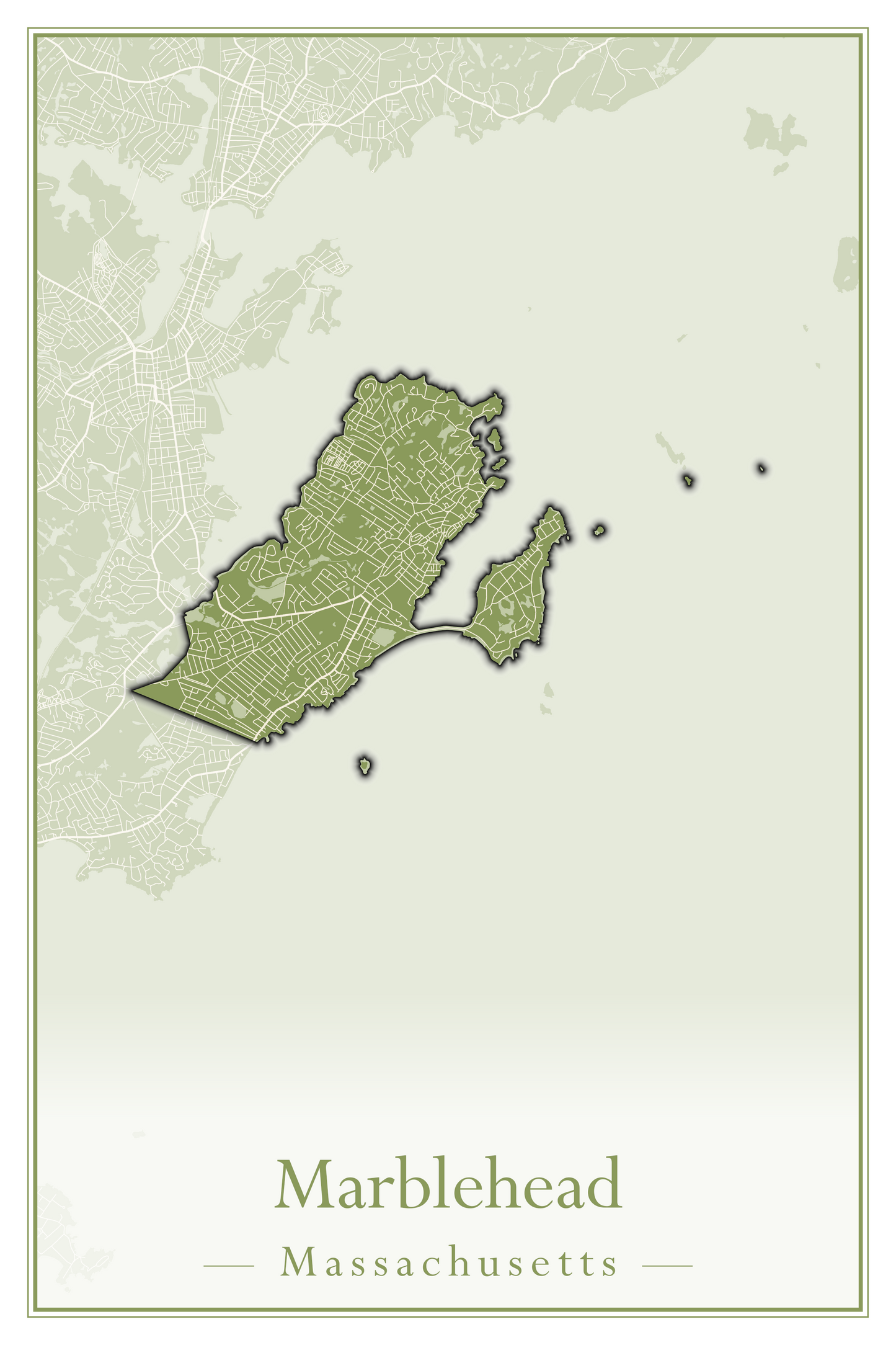 Massachusetts Towns - Street Map (Malden - Marblehead)