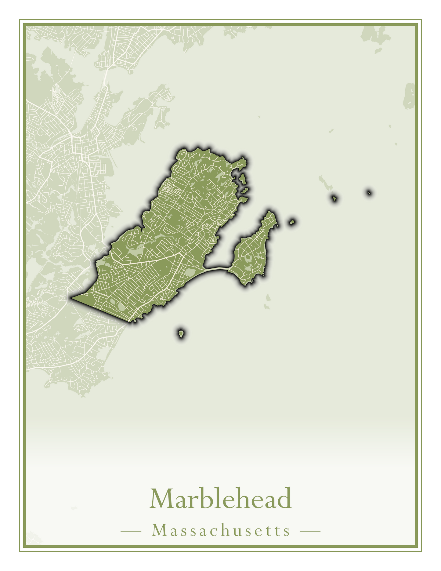 Massachusetts Towns - Street Map (Malden - Marblehead)