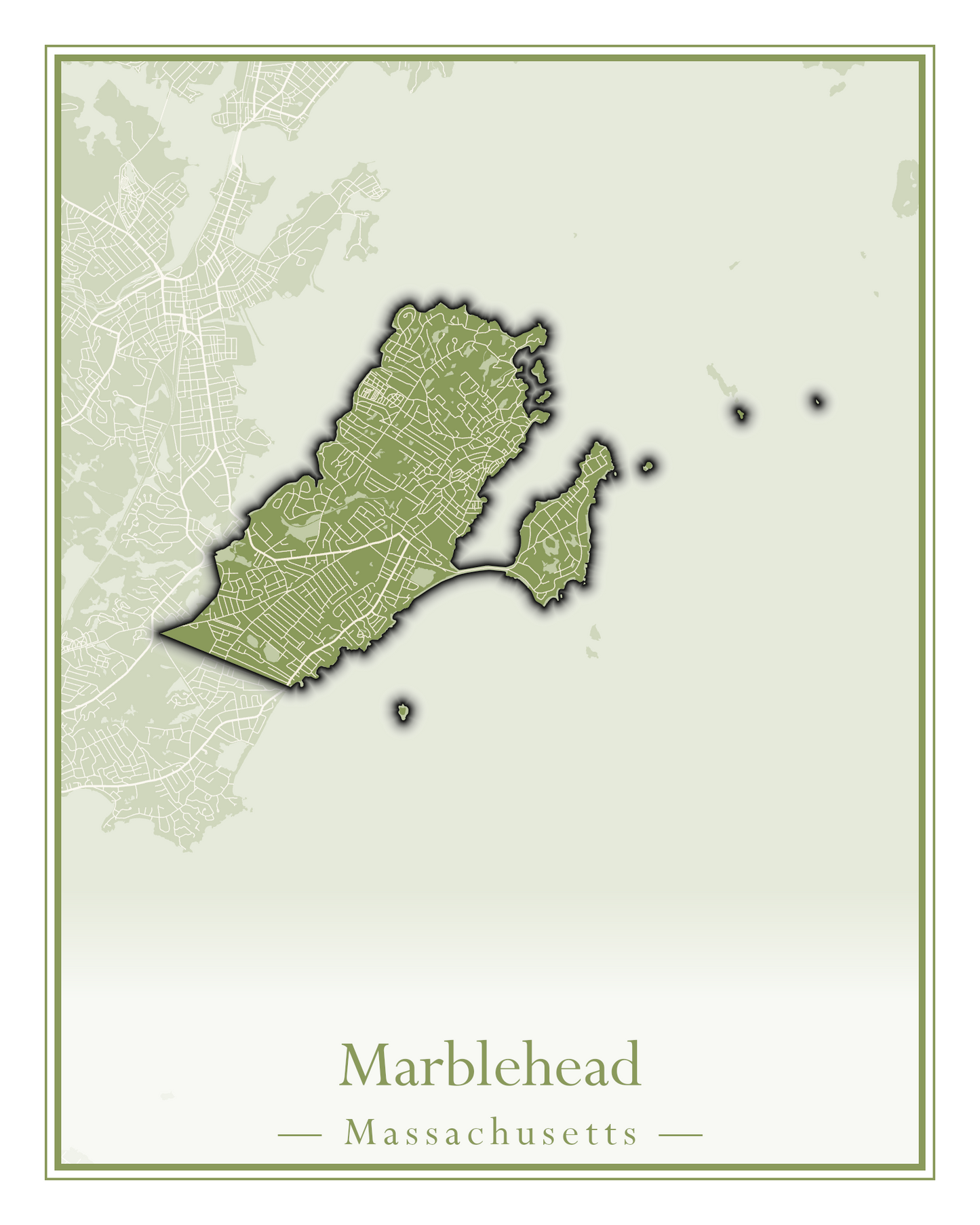 Massachusetts Towns - Street Map (Malden - Marblehead)