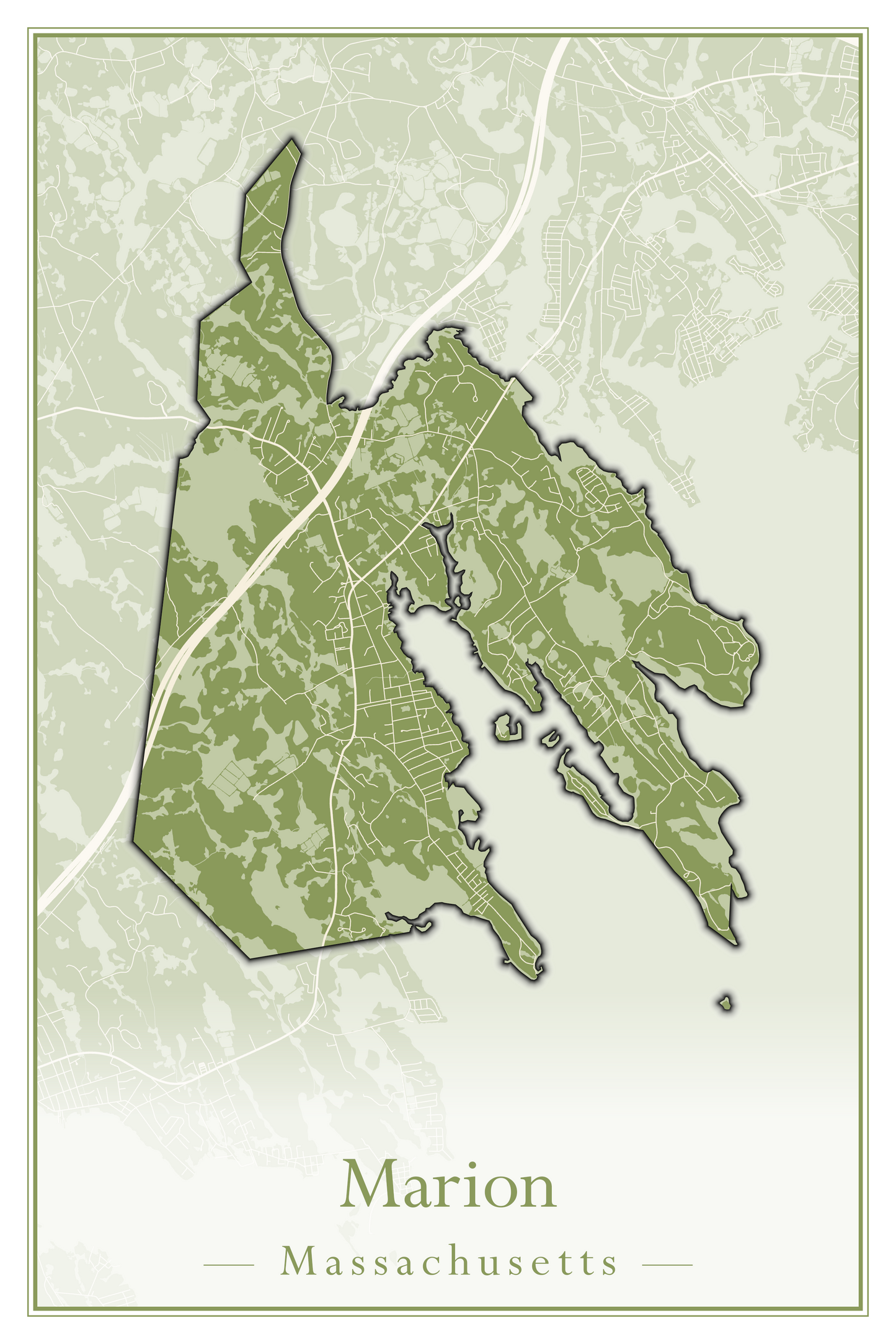 Massachusetts Towns - Street Map (Marion - Mashpee)