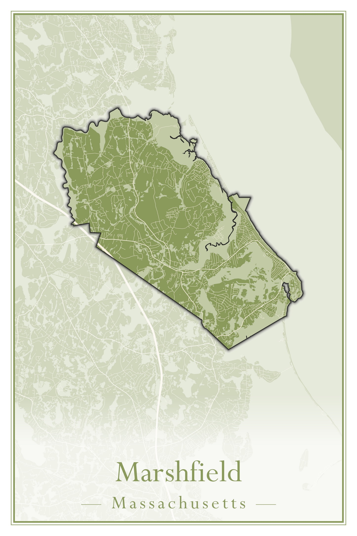 Massachusetts Towns - Street Map (Marion - Mashpee)