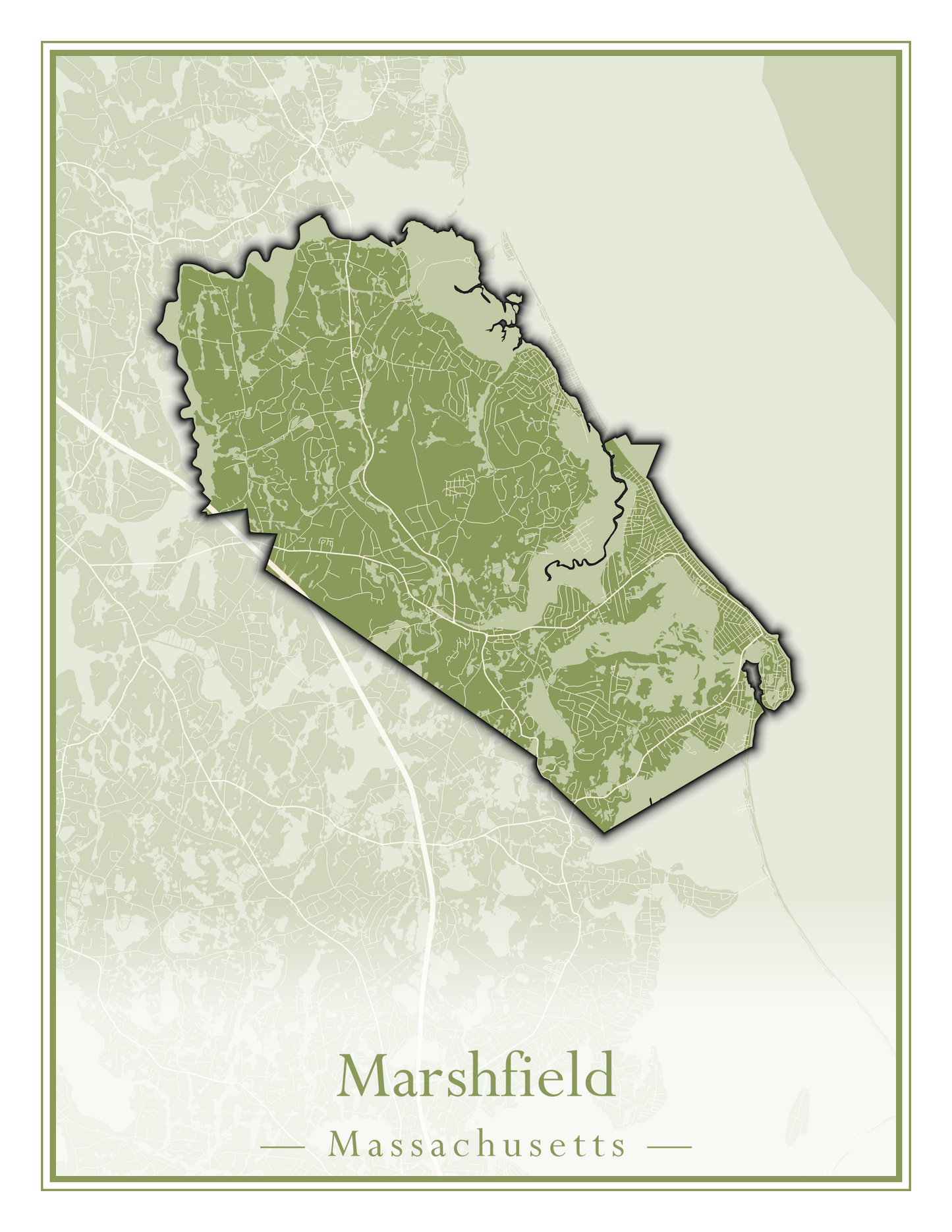 Massachusetts Towns - Street Map (Marion - Mashpee)