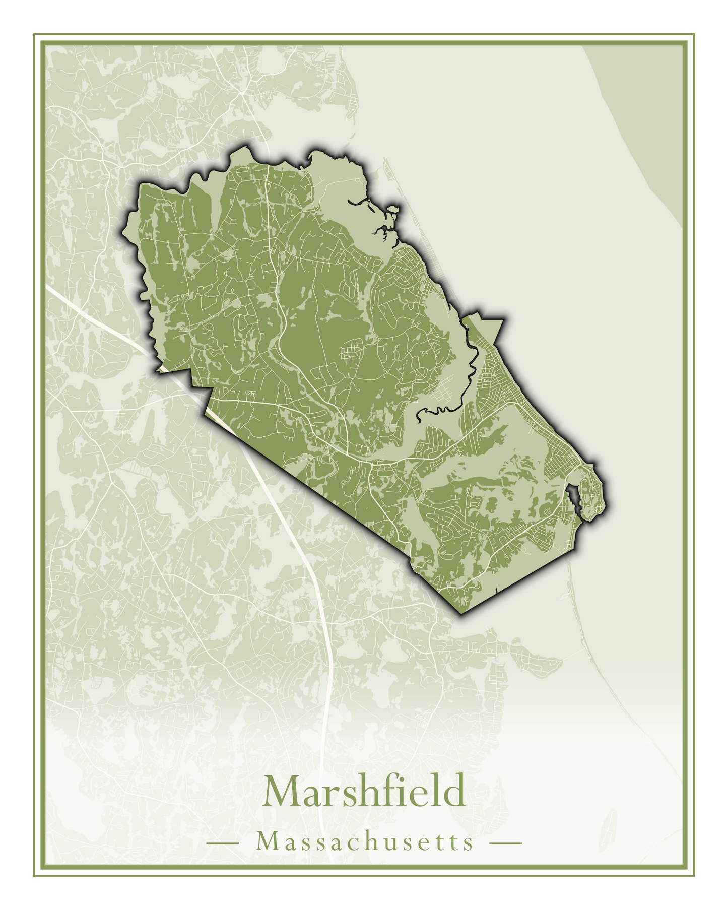 Massachusetts Towns - Street Map (Marion - Mashpee)