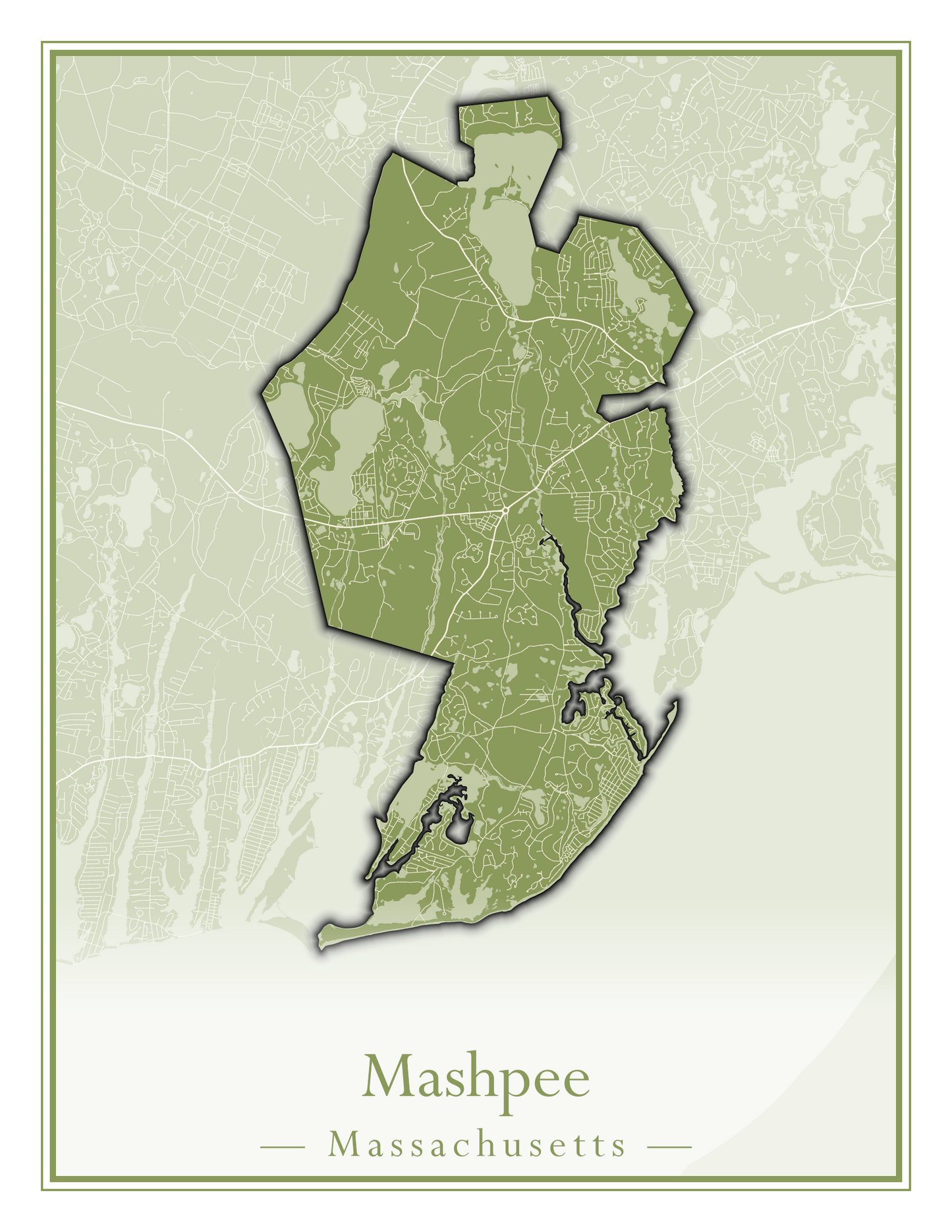 Massachusetts Towns - Street Map (Marion - Mashpee)