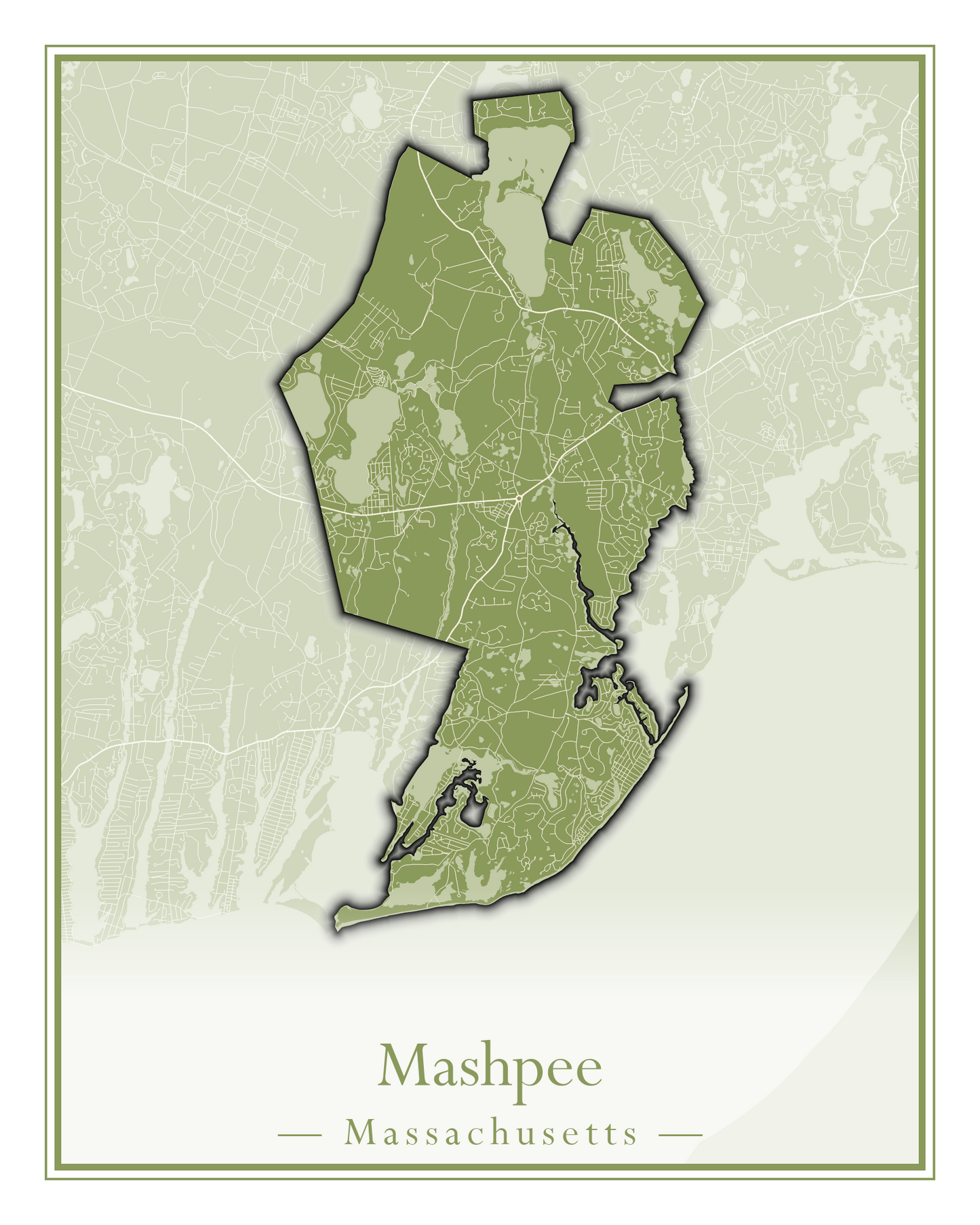 Massachusetts Towns - Street Map (Marion - Mashpee)