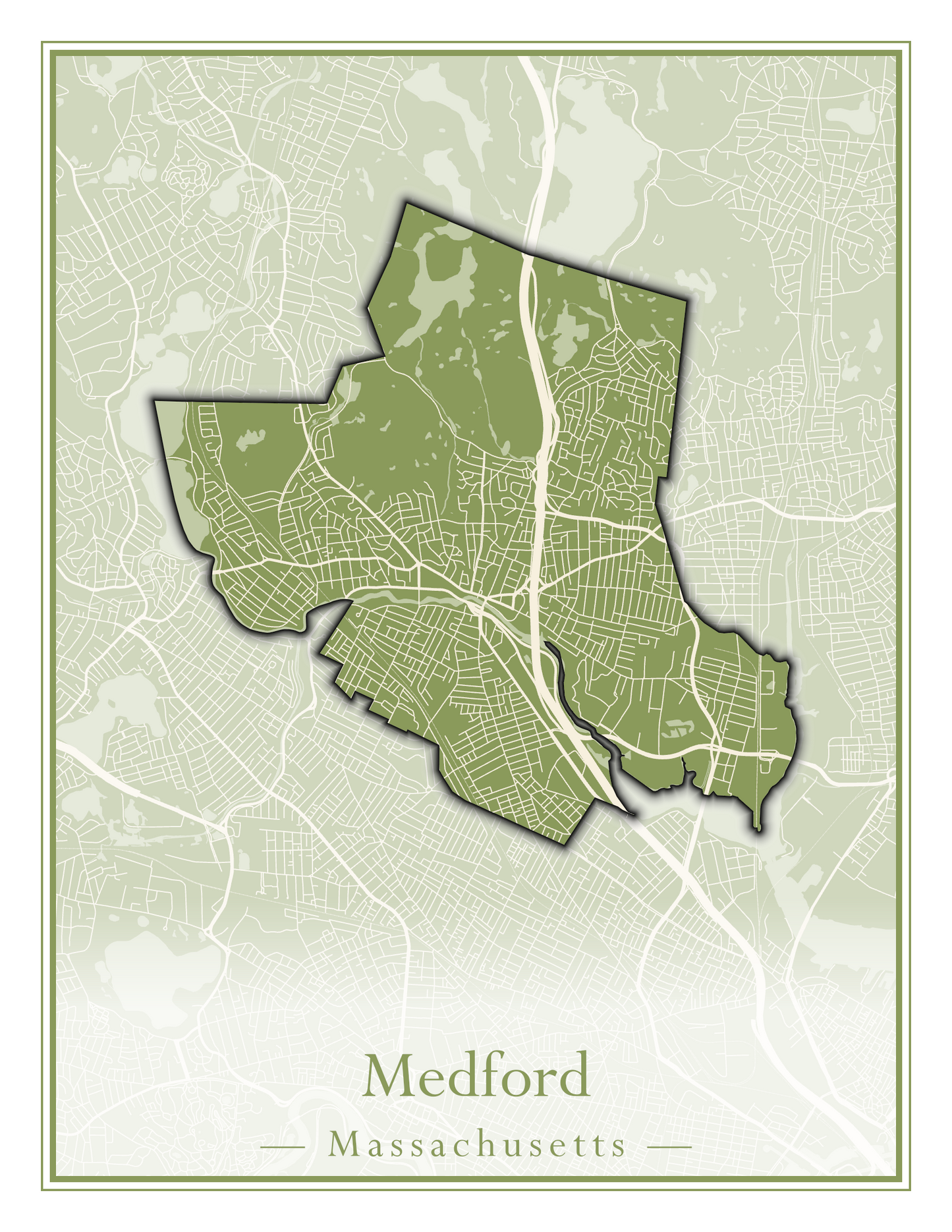 Massachusetts Towns - Street Map (Mattapoisett - Medford)