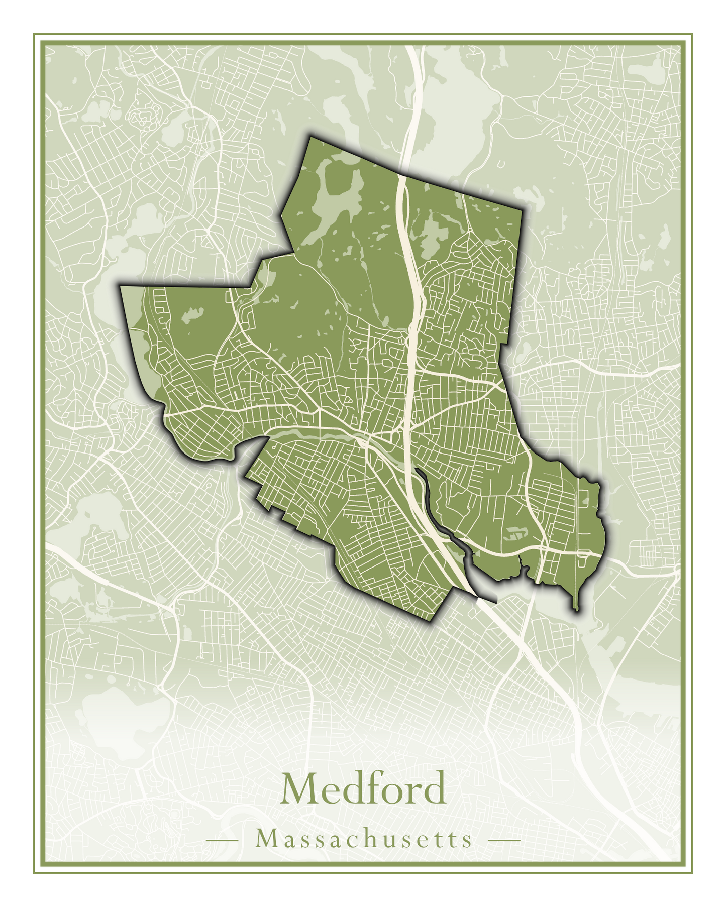 Massachusetts Towns - Street Map (Mattapoisett - Medford)