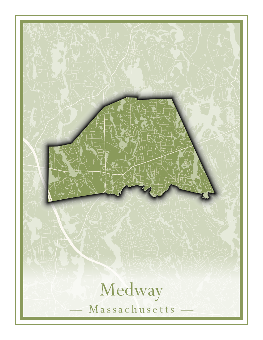 Massachusetts Towns - Street Map (Medway - Merrimac)