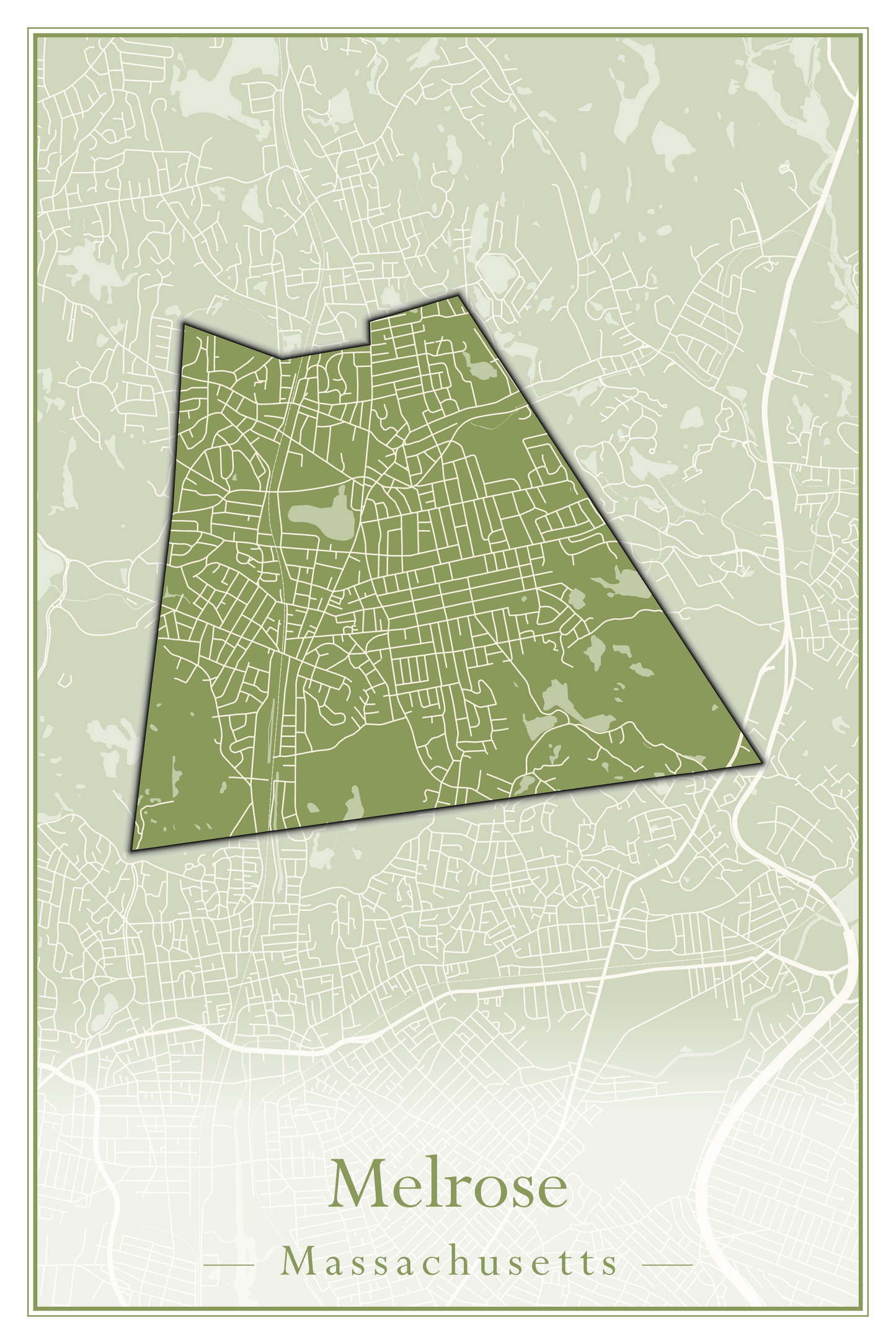 Massachusetts Towns - Street Map (Medway - Merrimac)