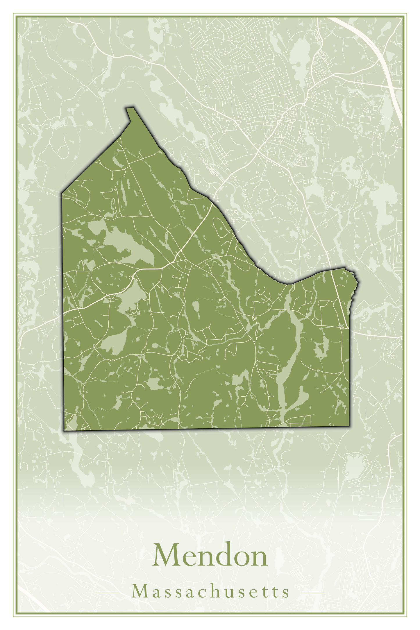 Massachusetts Towns - Street Map (Medway - Merrimac)