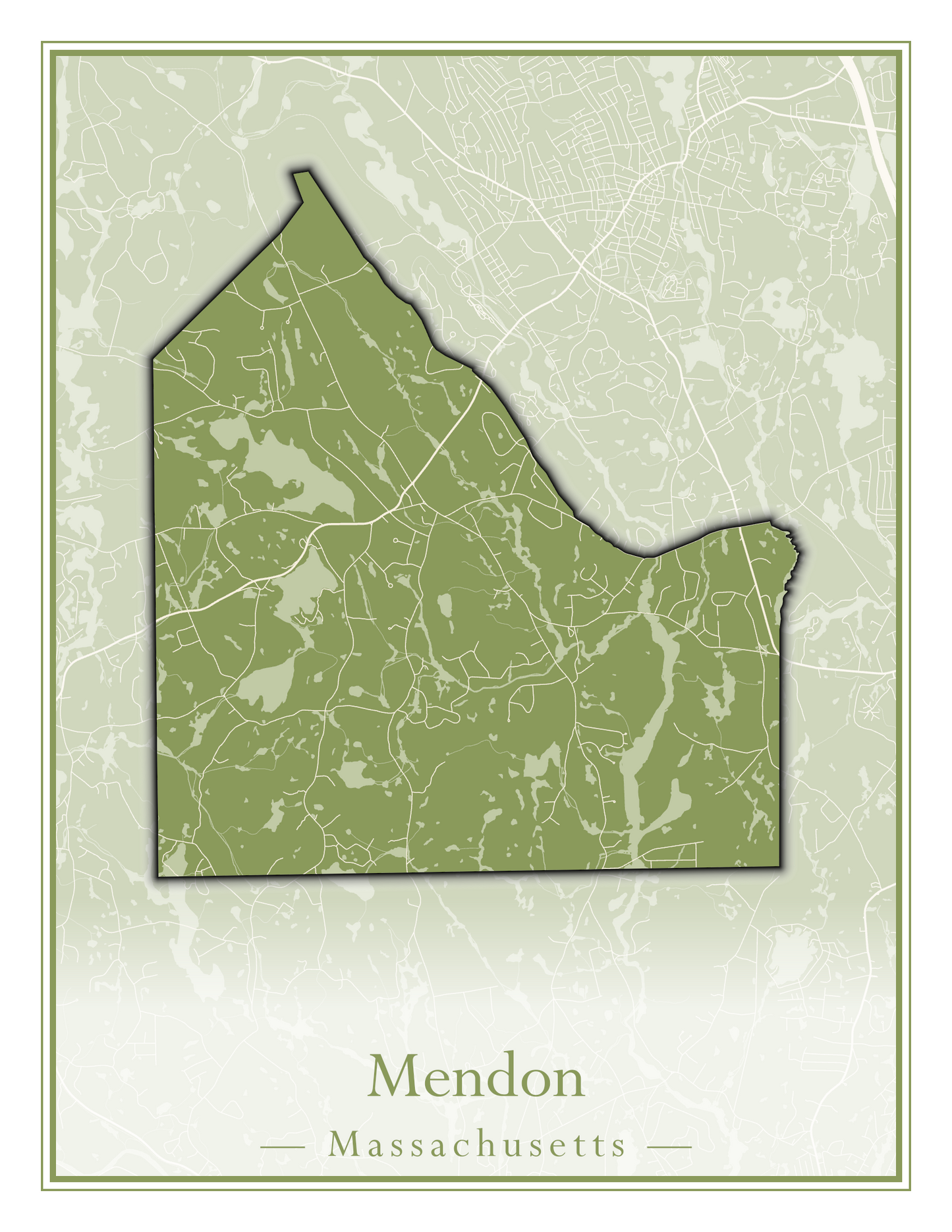 Massachusetts Towns - Street Map (Medway - Merrimac)