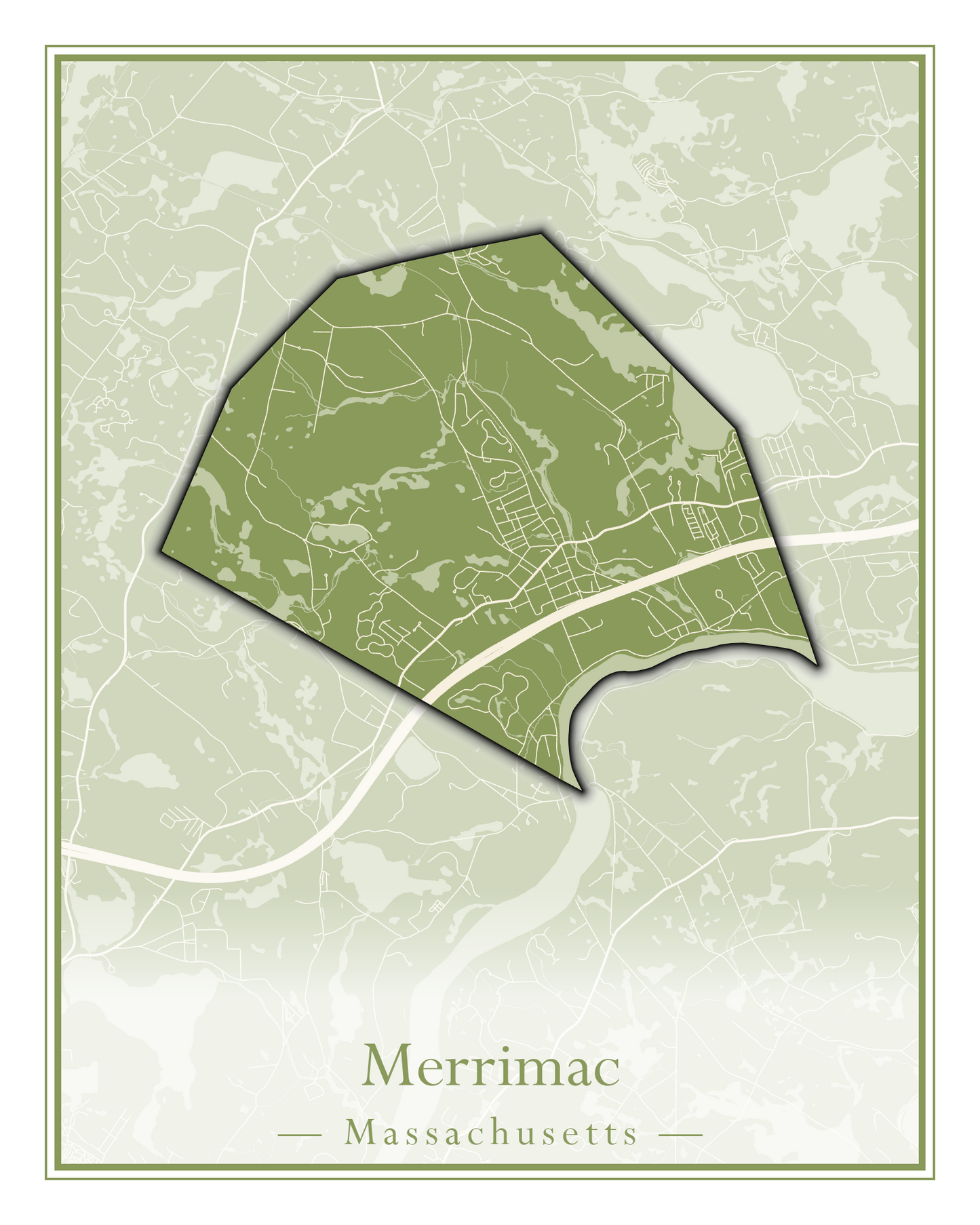 Massachusetts Towns - Street Map (Medway - Merrimac)