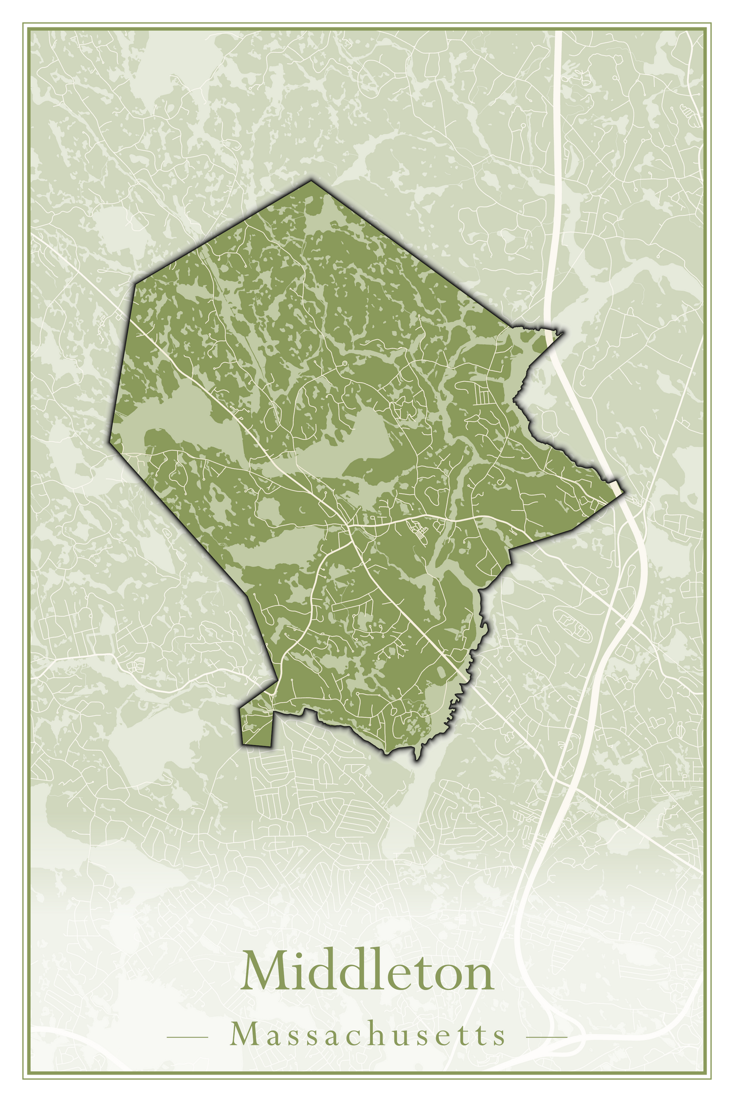 Massachusetts Towns - Street Map (Methuen - Middleton)