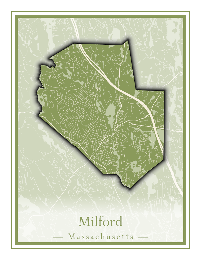 Massachusetts Towns - Street Map (Milford - Millville)