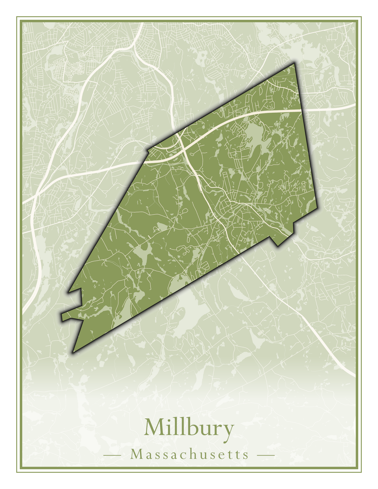 Massachusetts Towns - Street Map (Milford - Millville)