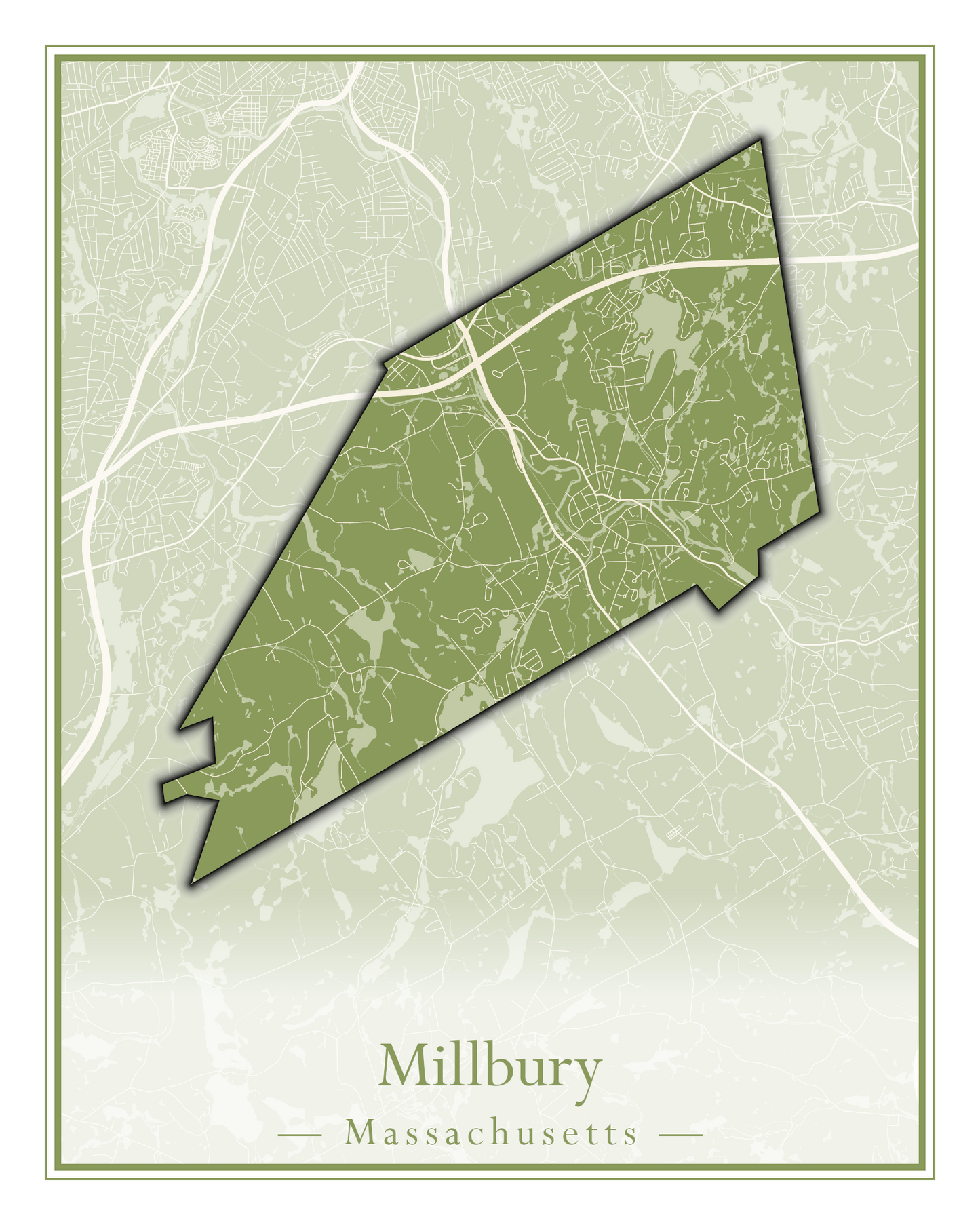 Massachusetts Towns - Street Map (Milford - Millville)