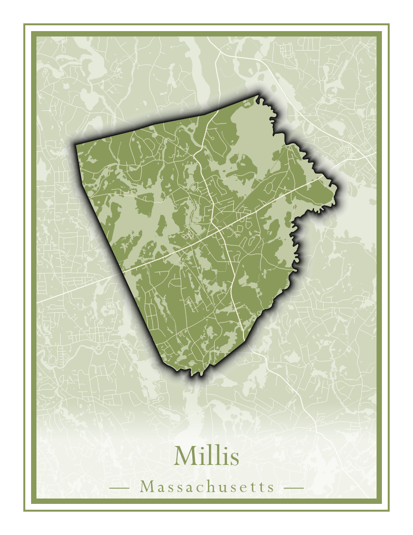 Massachusetts Towns - Street Map (Milford - Millville)