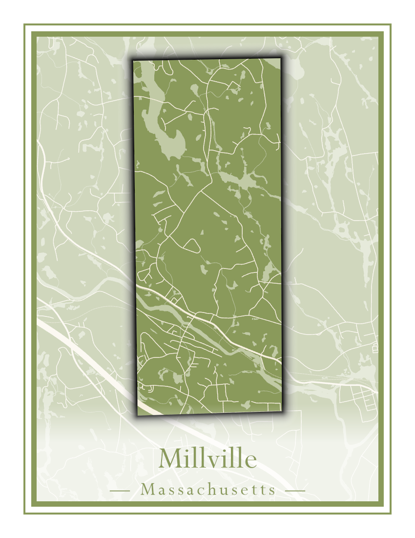 Massachusetts Towns - Street Map (Milford - Millville)