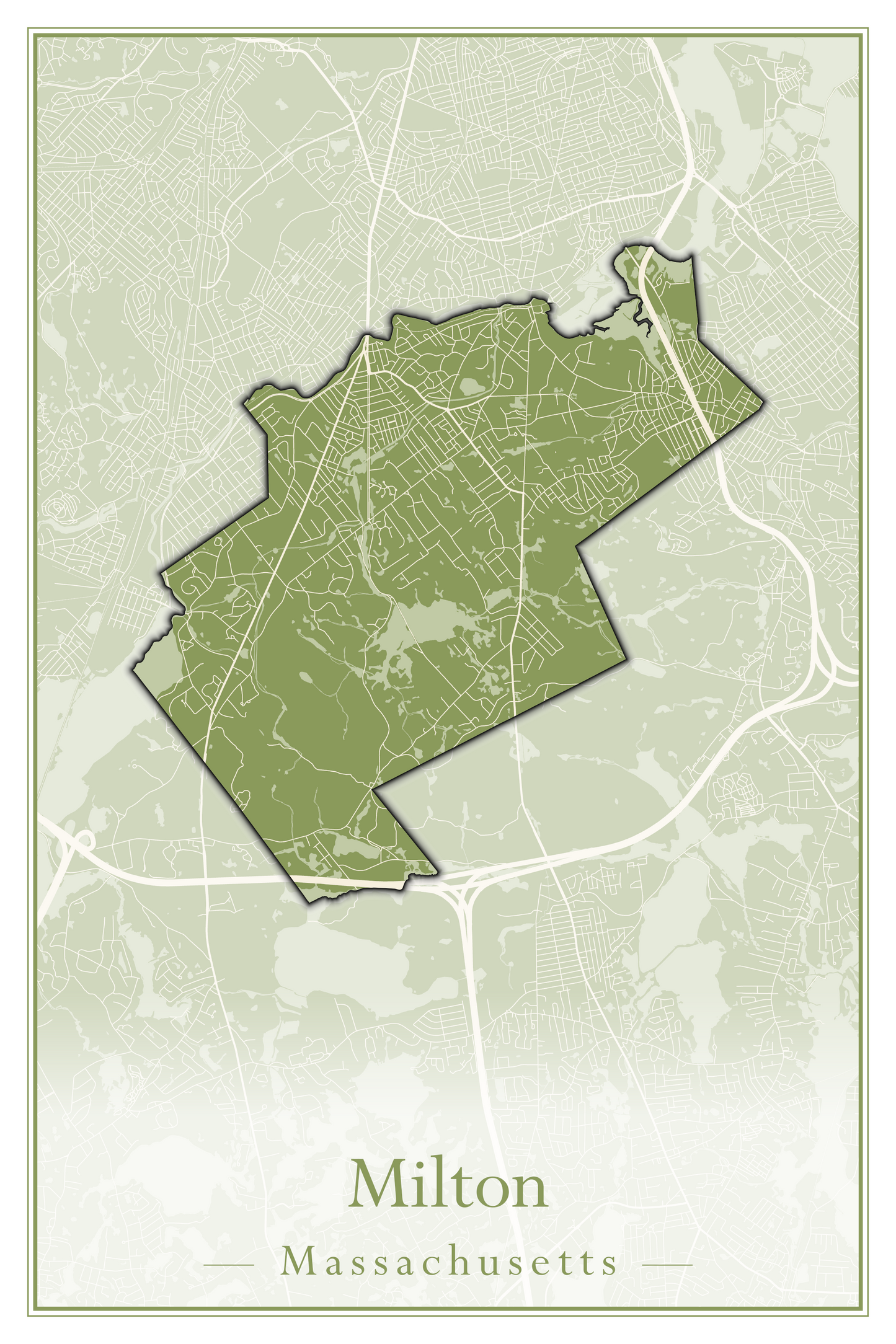 Massachusetts Towns - Street Map (Milton - Montague)