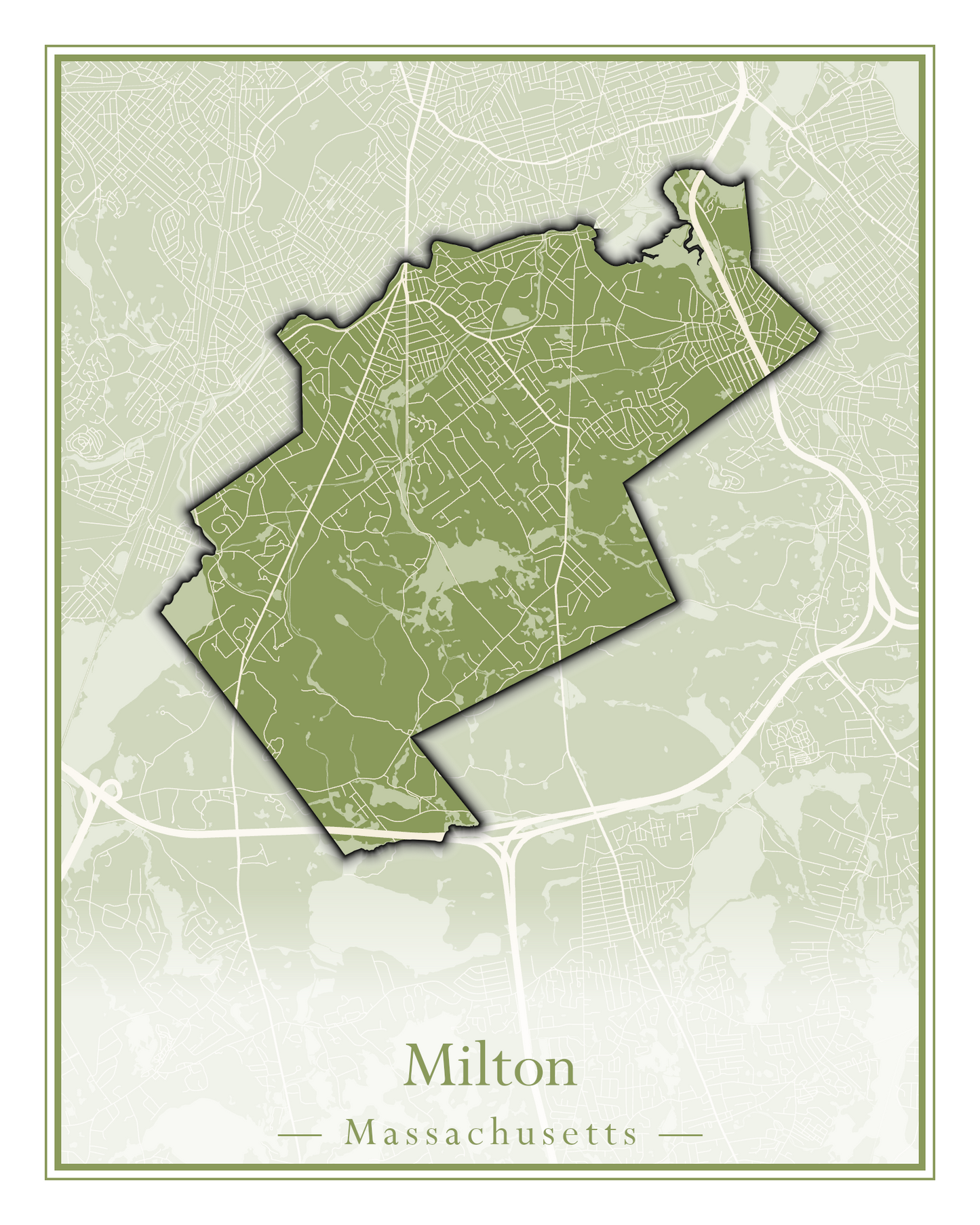 Massachusetts Towns - Street Map (Milton - Montague)