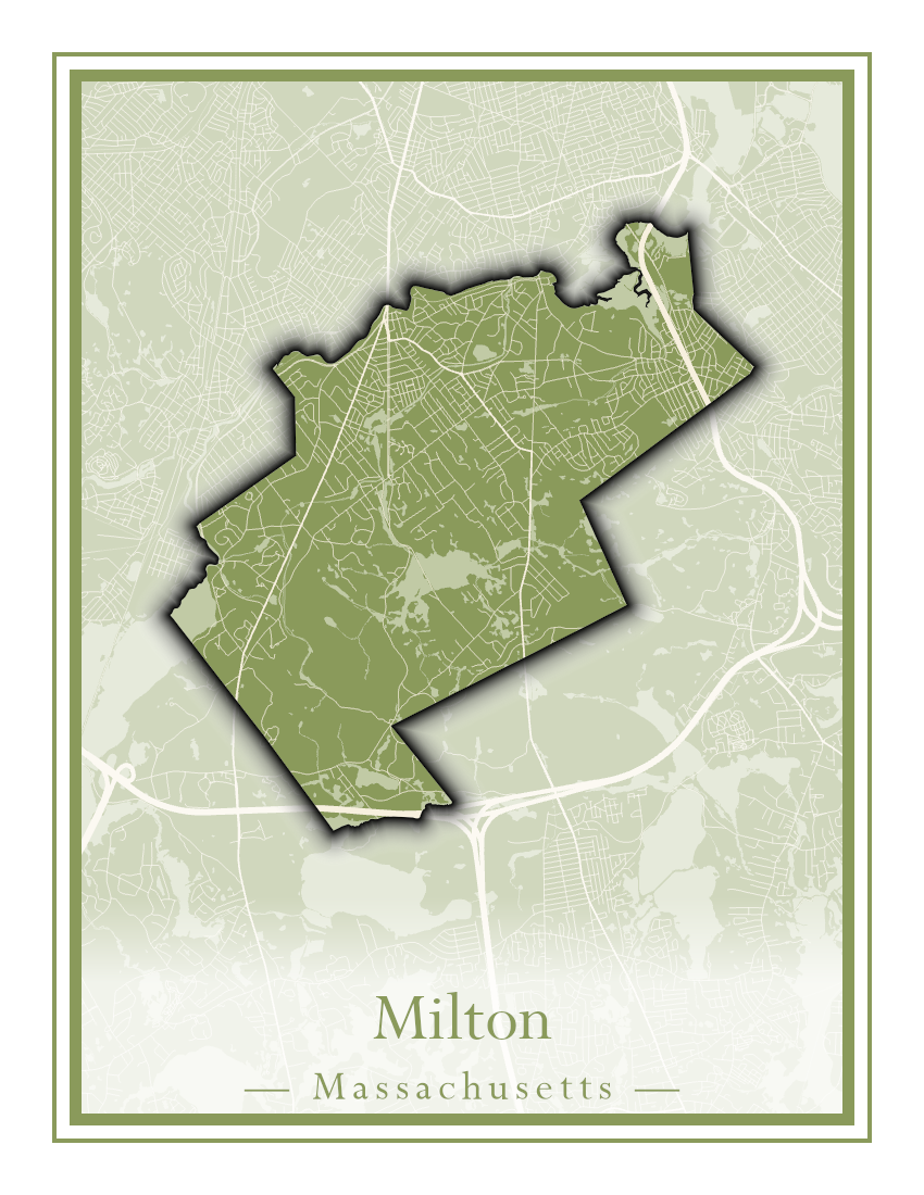 Massachusetts Towns - Street Map (Milton - Montague)